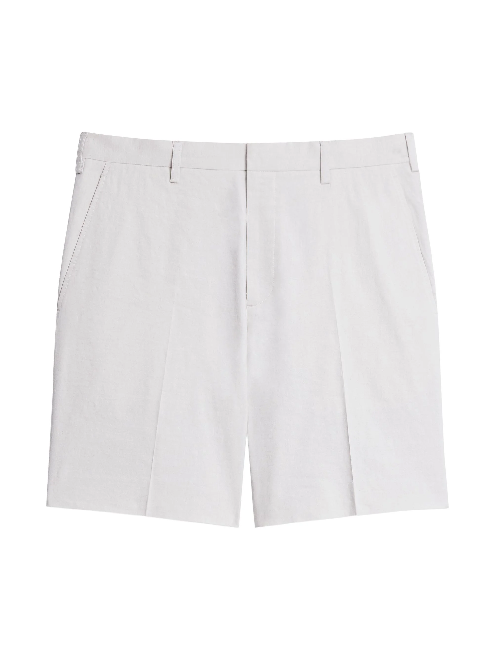 Men's Solid Linen-Blend Shorts - Silver Cloud - 1