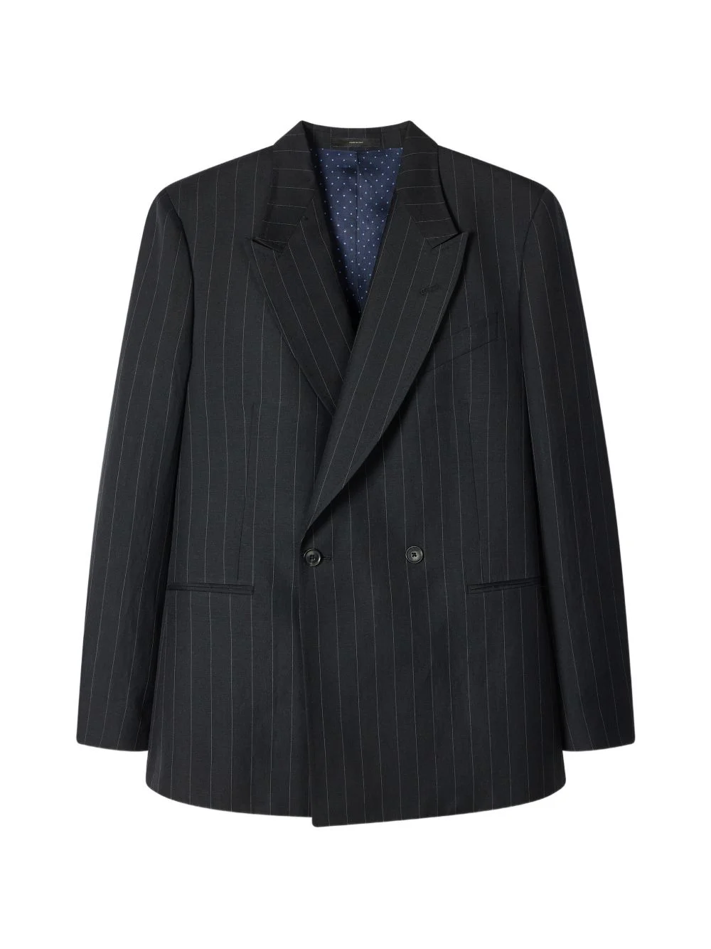 pinstripe double-breasted blazer - 1