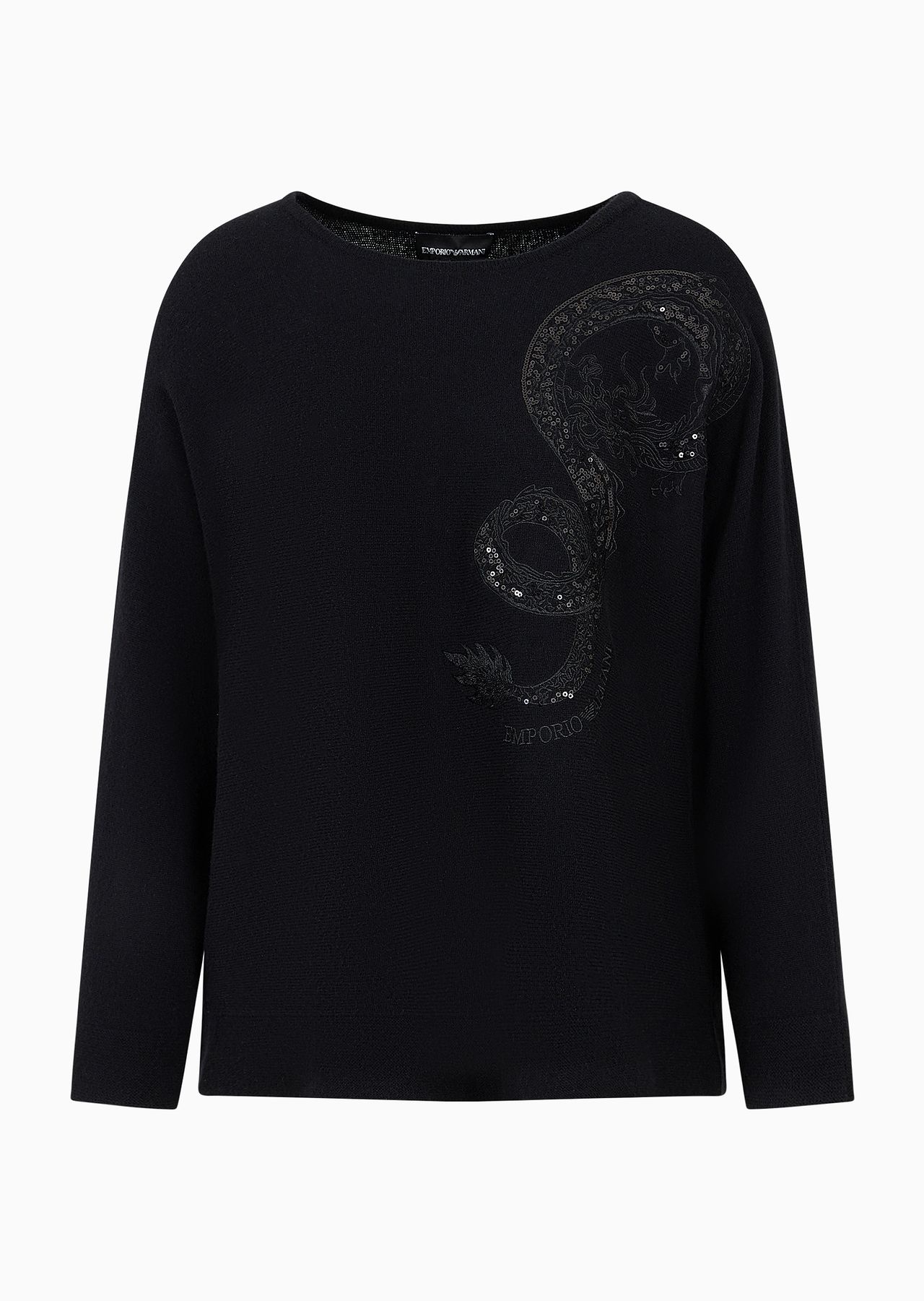 Virgin-wool and cashmere jumper with dragon embroidery - 1