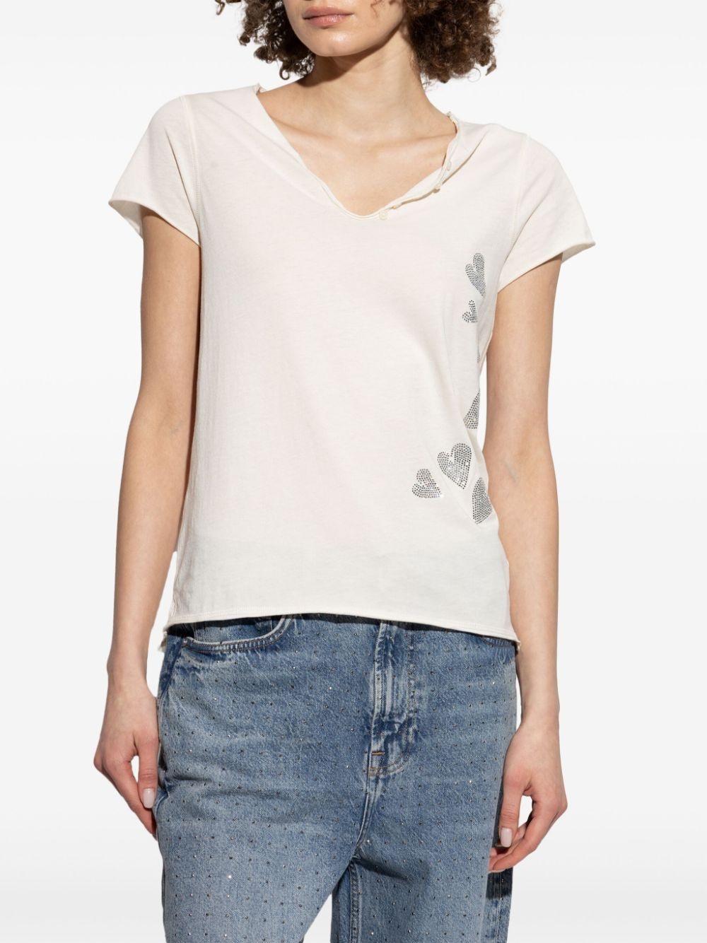 rhinestone-embellished T-shirt - 3