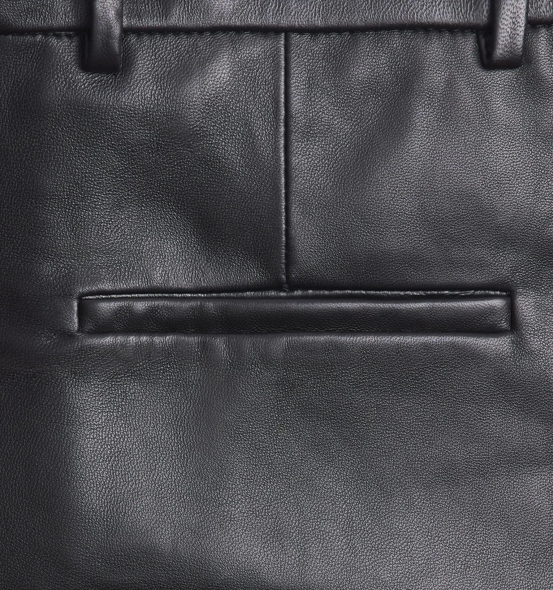 Short Flared Trousers in Lambskin Leather - 4