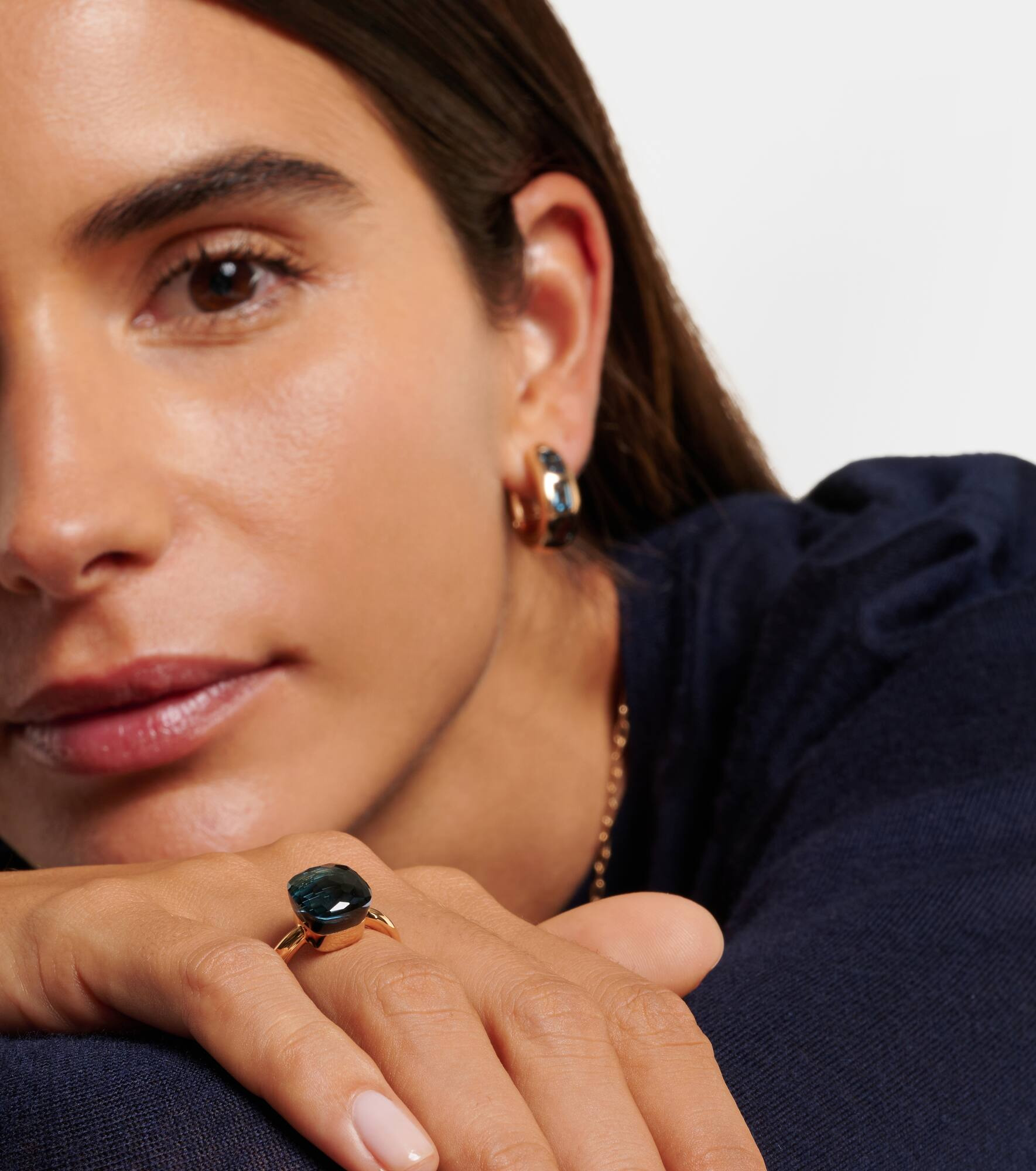 Nudo 18kt gold ring with London Blue topaz - 2