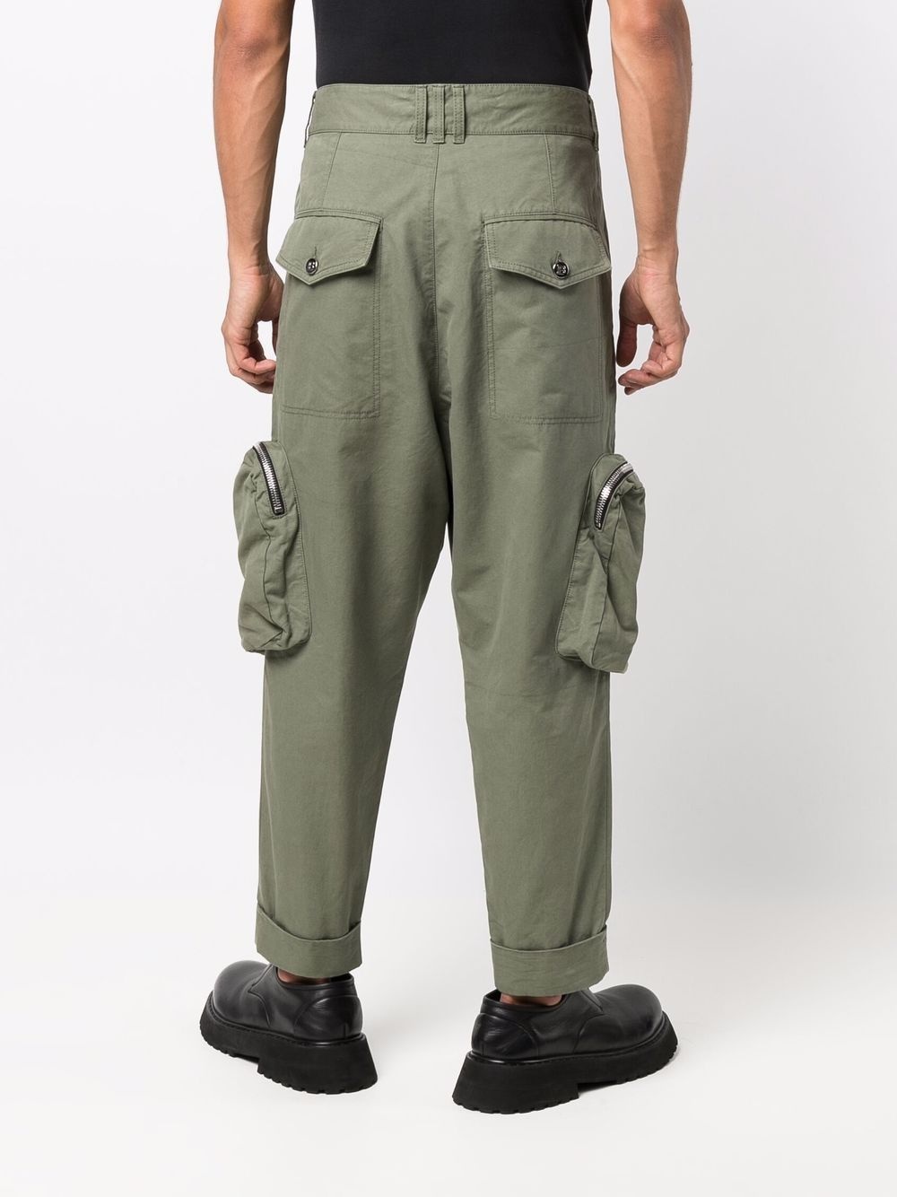 multiple-pocket tapered trousers - 4