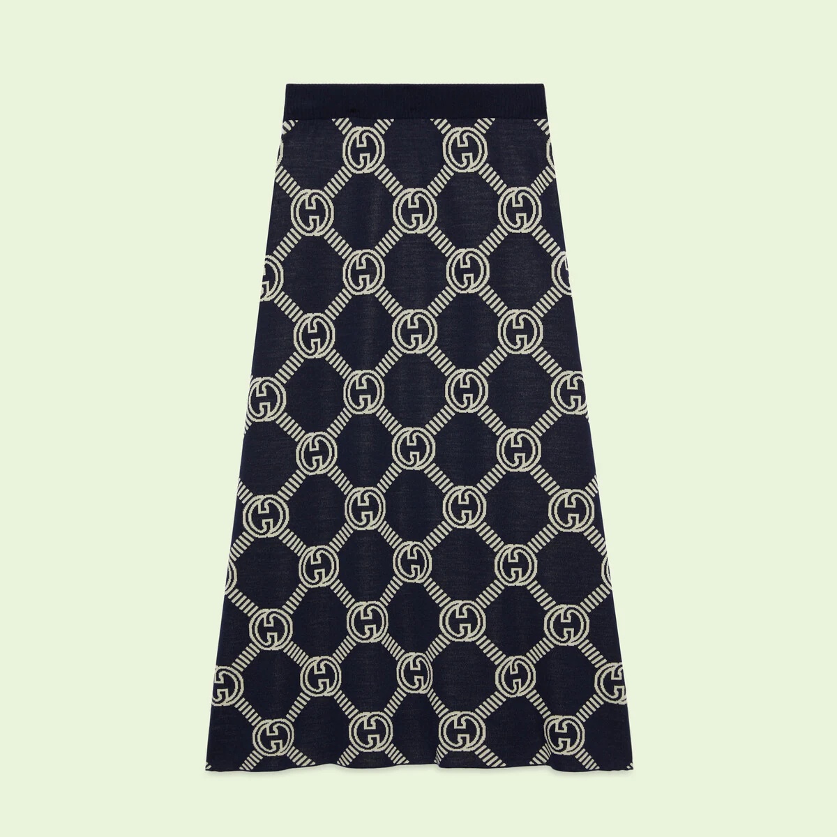 Reversible GG wool jacquard skirt - 1
