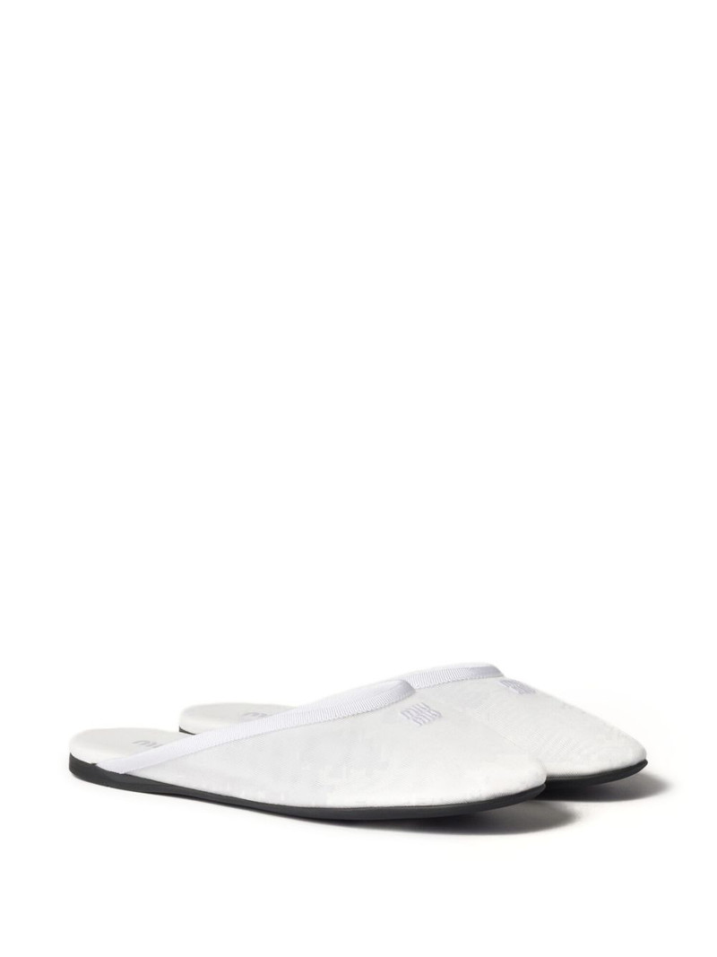 Miu Miu logo-embroidered slippers outlook