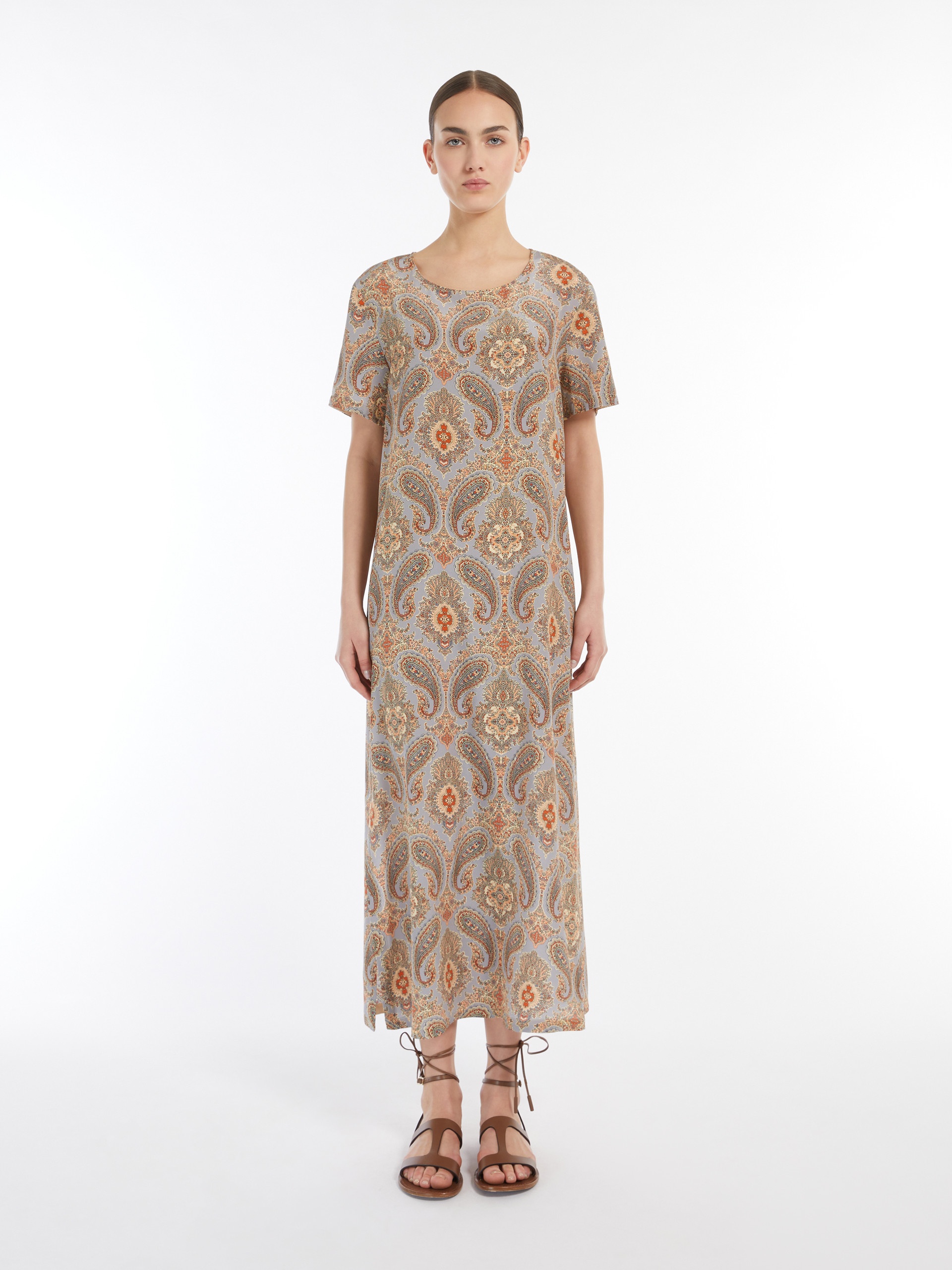 GIUDY Long printed silk dress - 3
