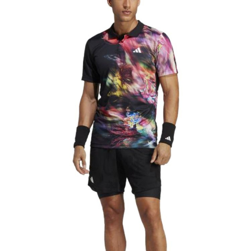 adidas adidas Melbourne Tennis HEAT.RDY FreeLift Polo Shirt 'Black Multicolor' HT7215 outlook