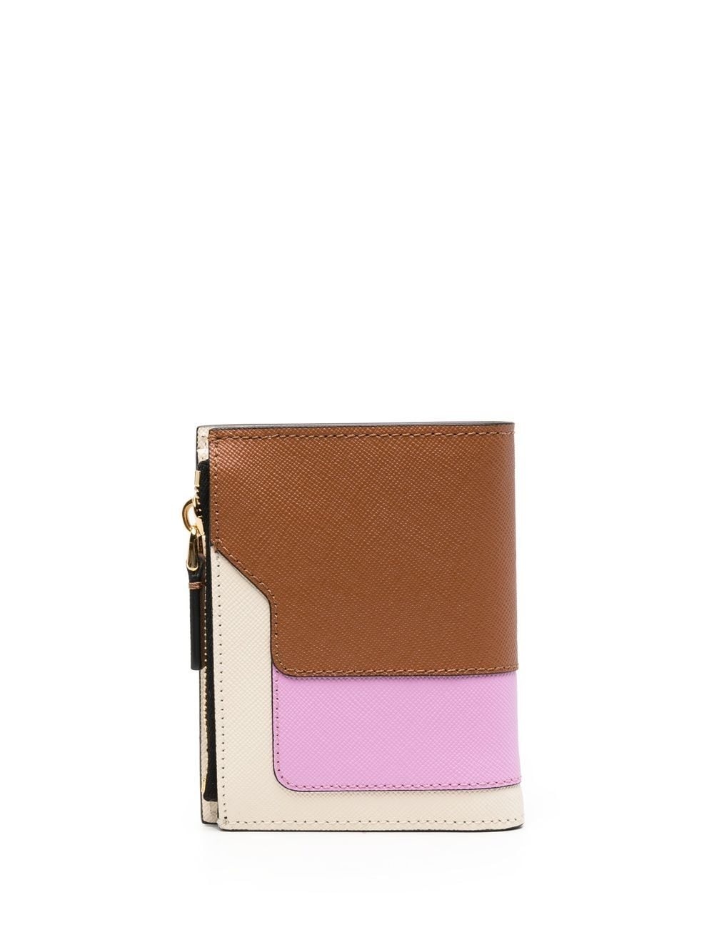 colour-block leather wallet - 2