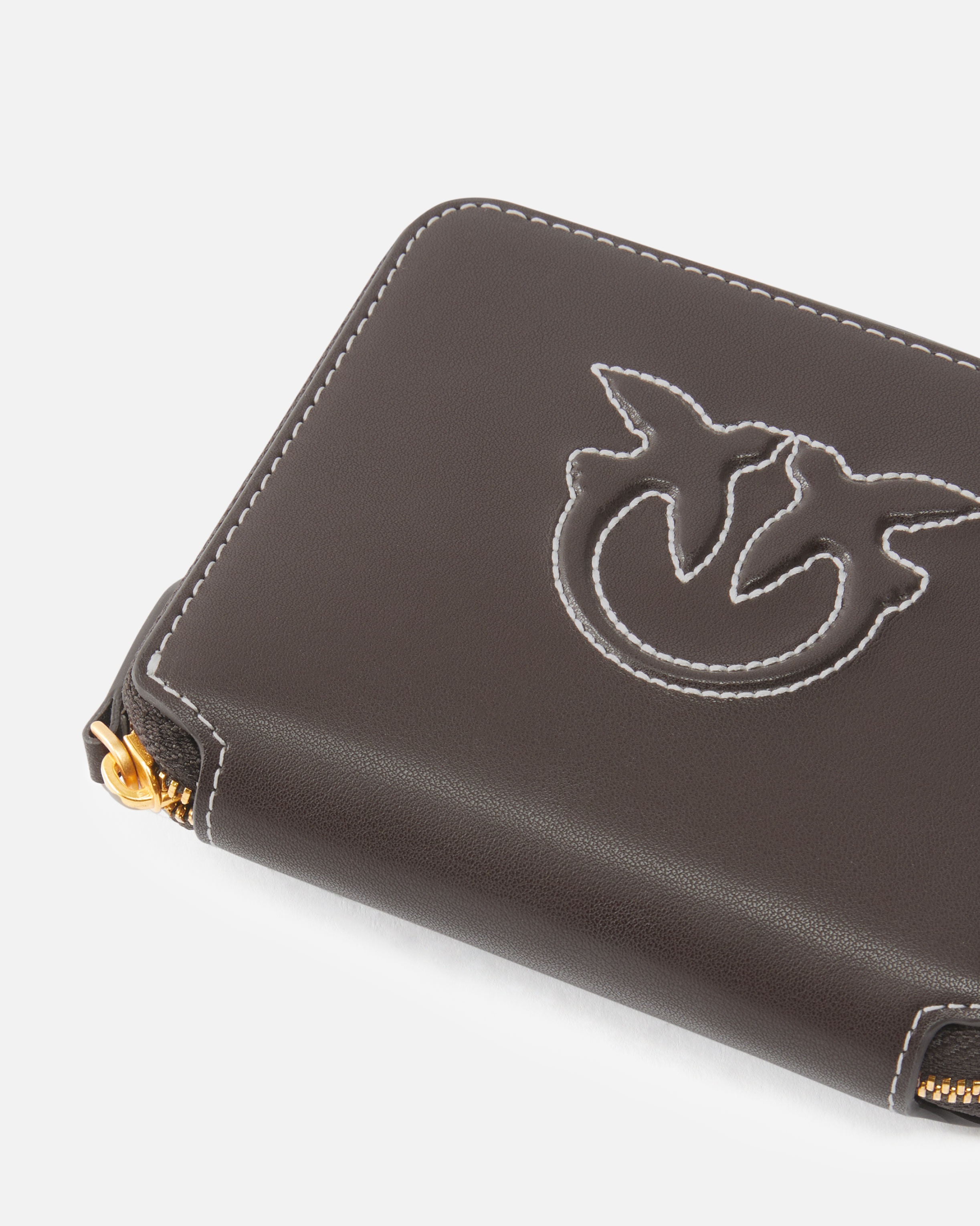 SMALL SQUARE LEATHER WALLET WITH RAISED LOGO - 4