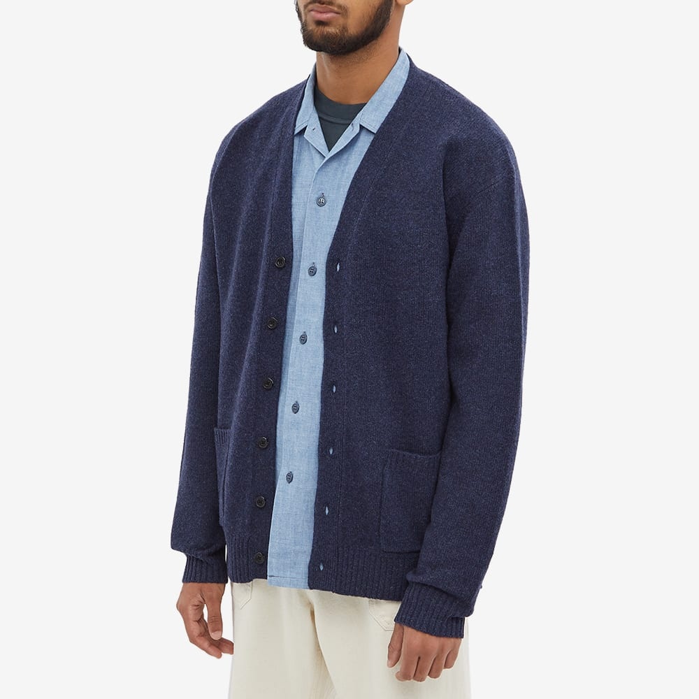 Beams Plus 7G Elbow Patch Cardigan - 3