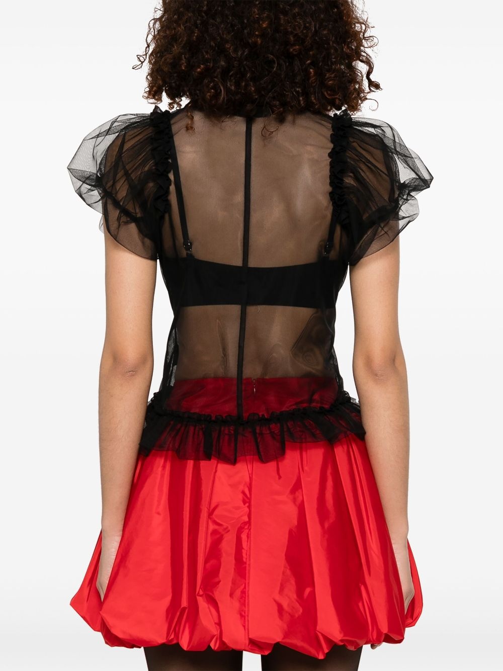 ruffled sheer blouse - 4