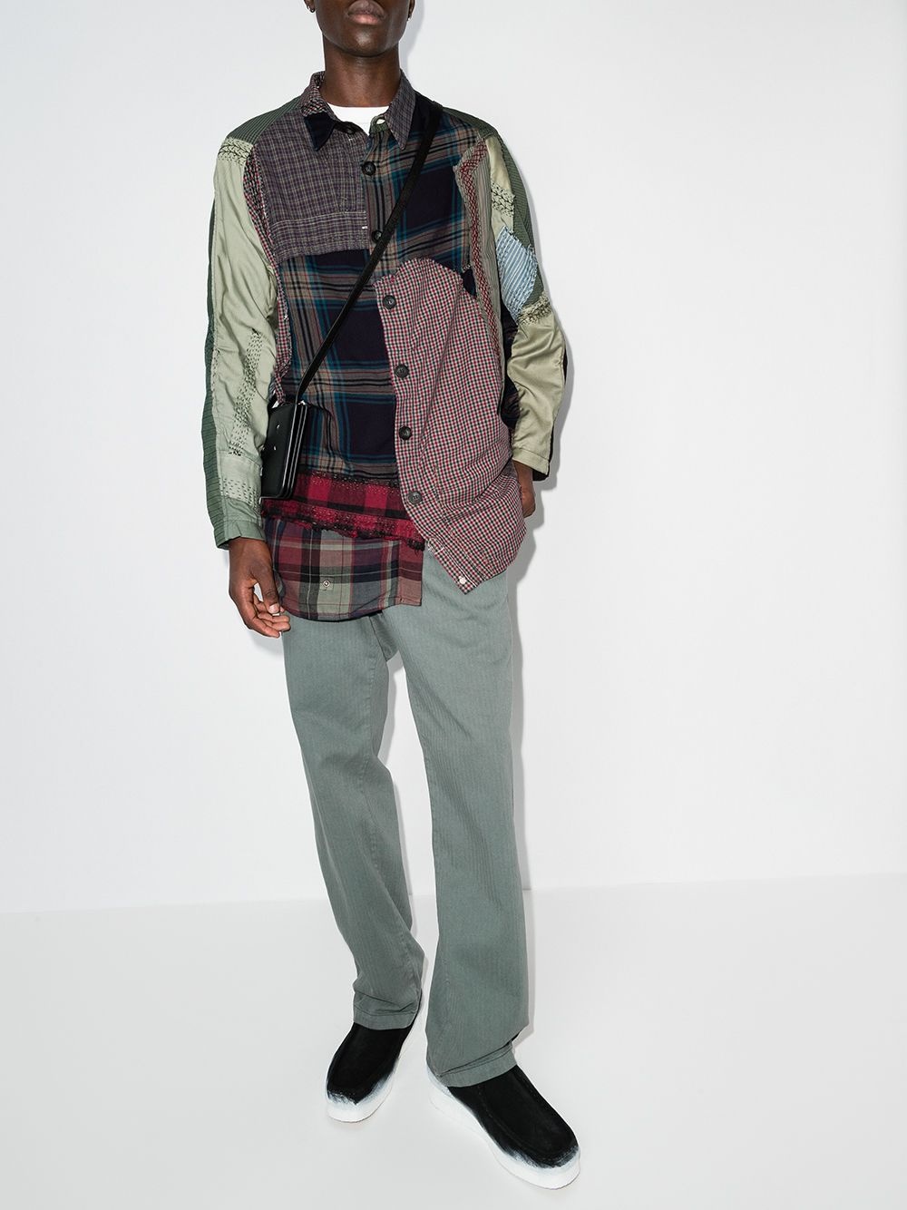 Miles patchwork checked shirt - 5