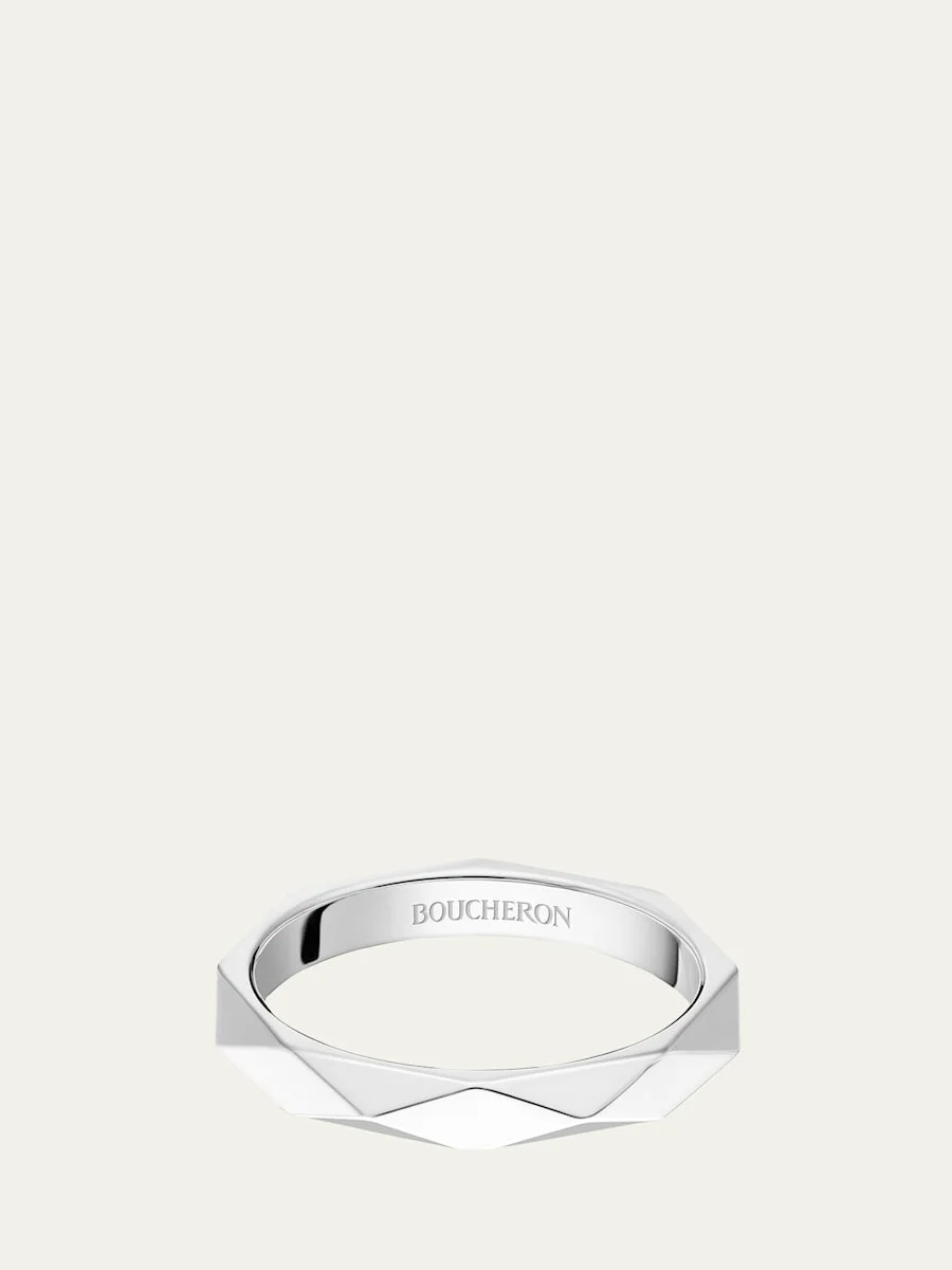 Facette Medium Platinum Wedding Band Ring - 1