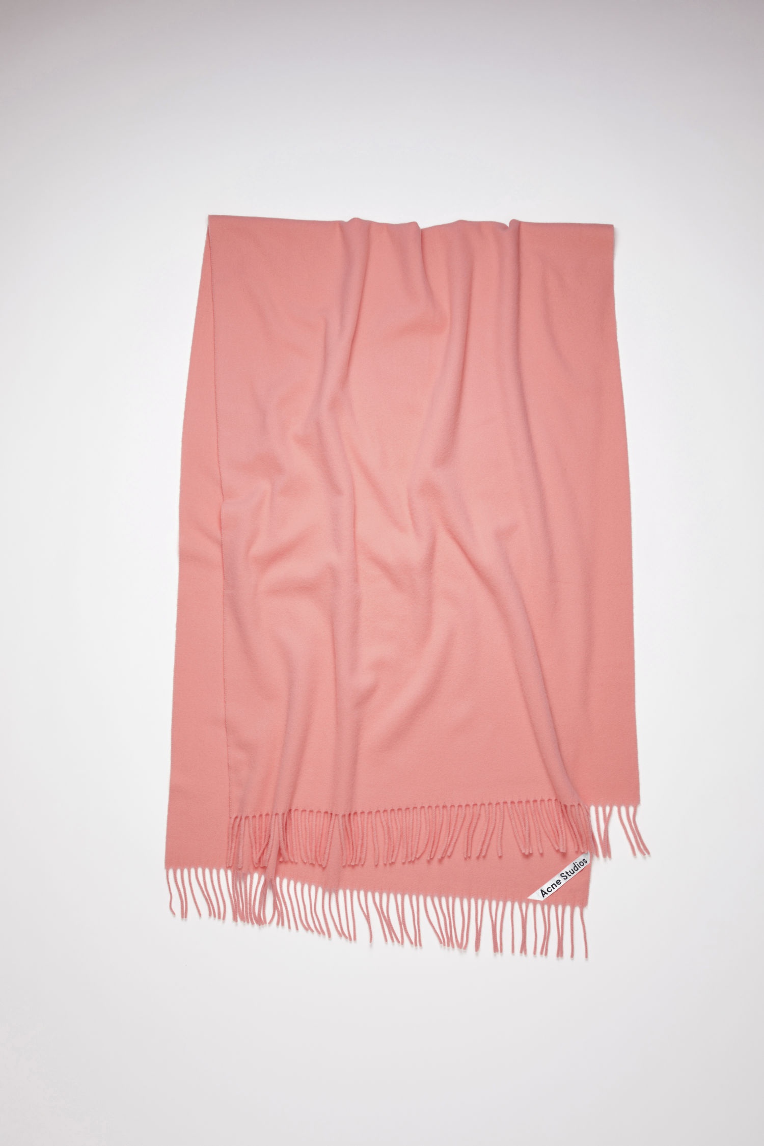 Oversized fringed wool scarf - Pale Pink - 1
