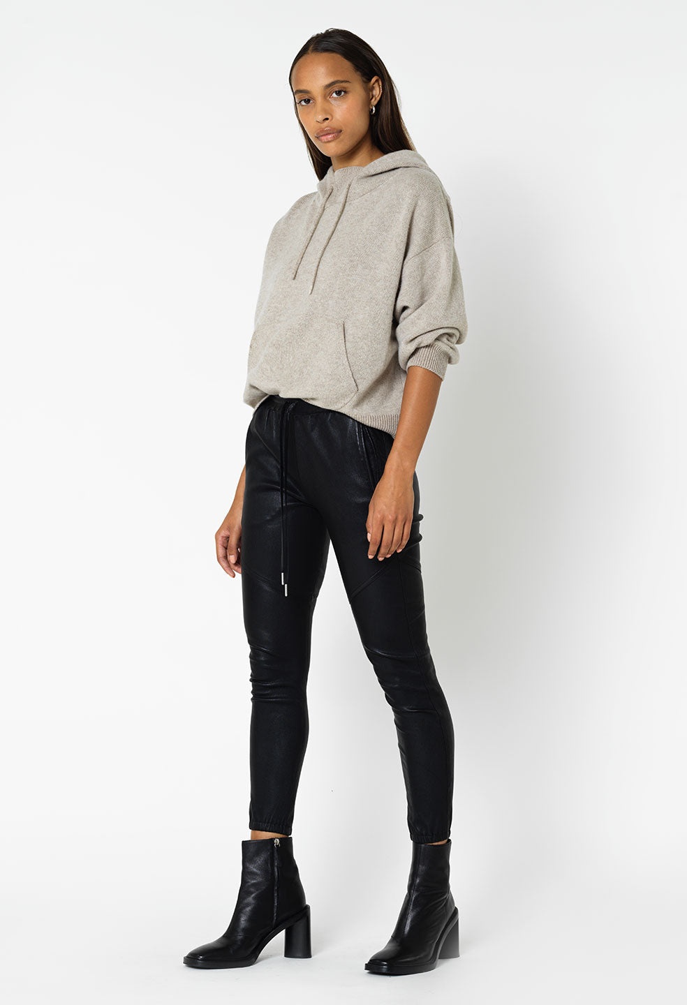 TWO TONE CASHMERE HOODIE - 7