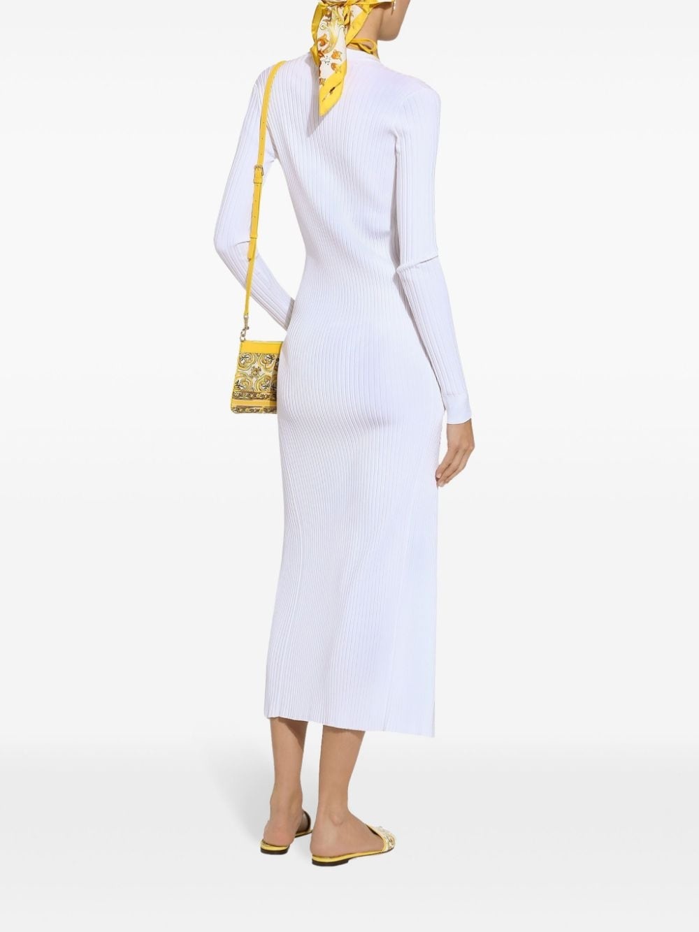 ribbed-knit long cardigan - 4