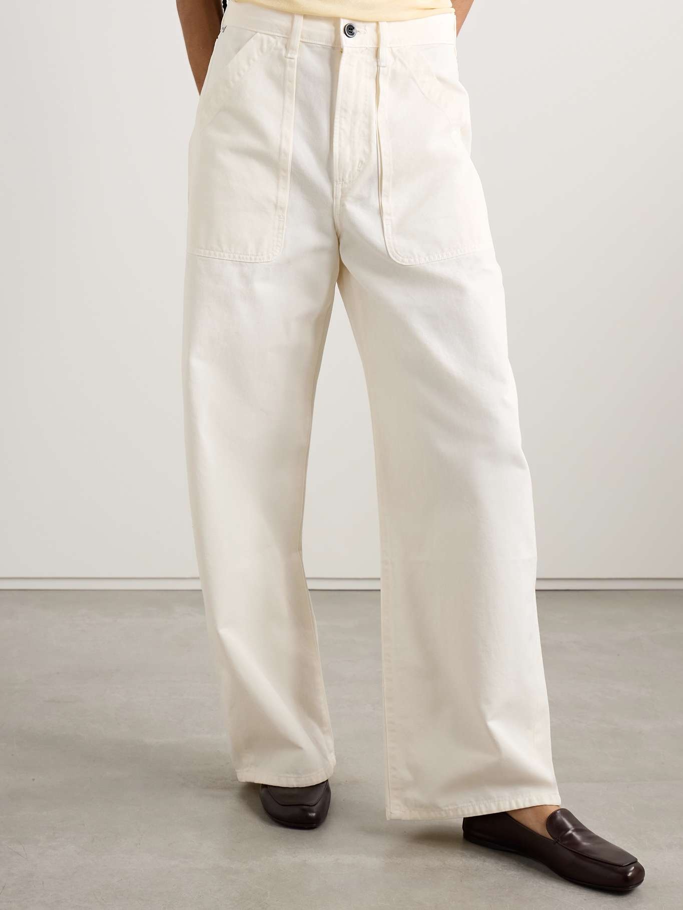 Ayla Cargo high-rise wide-leg jeans White - 3