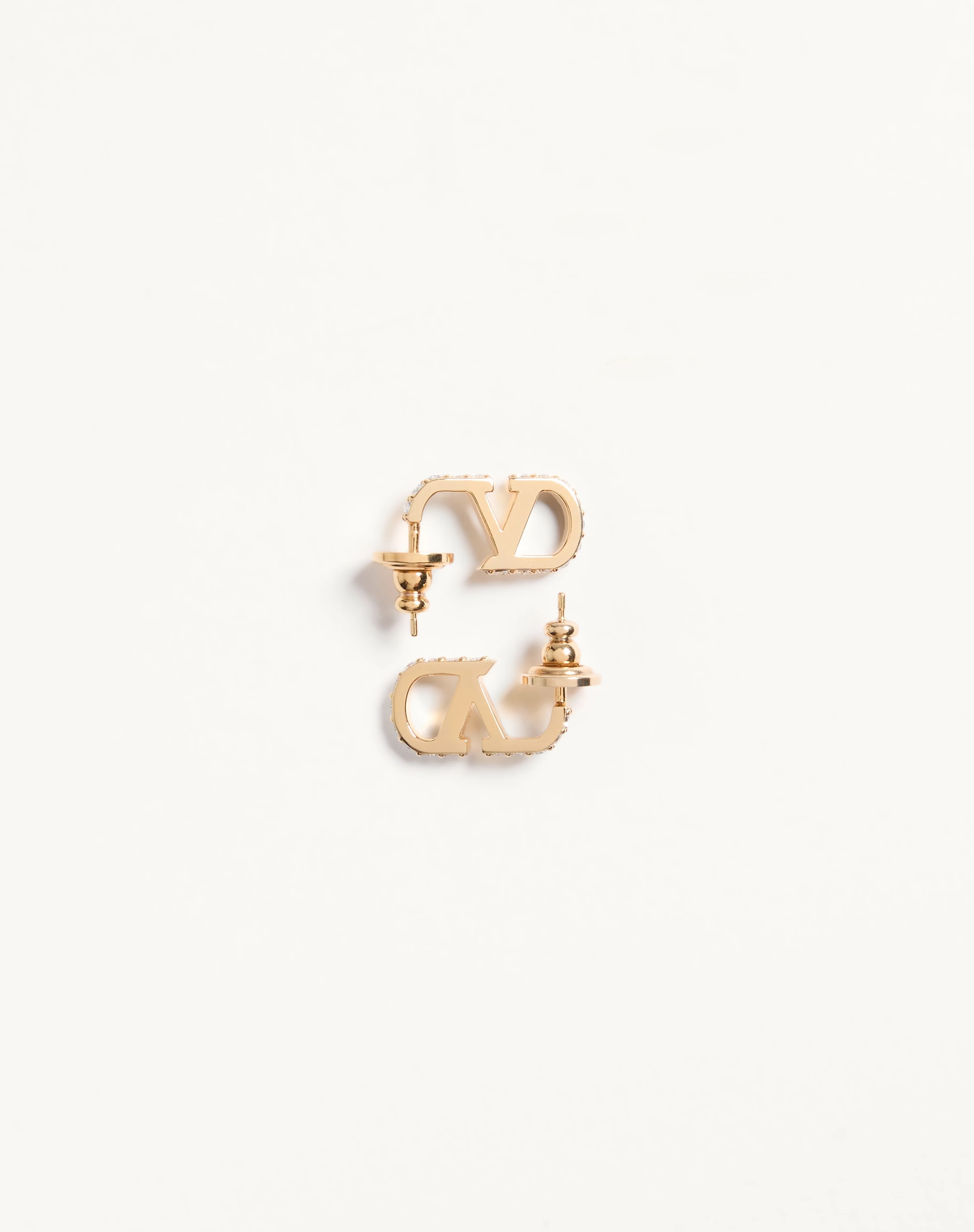 VLOGO SIGNATURE METAL AND SWAROVSKI® CRYSTAL EARRINGS - 1
