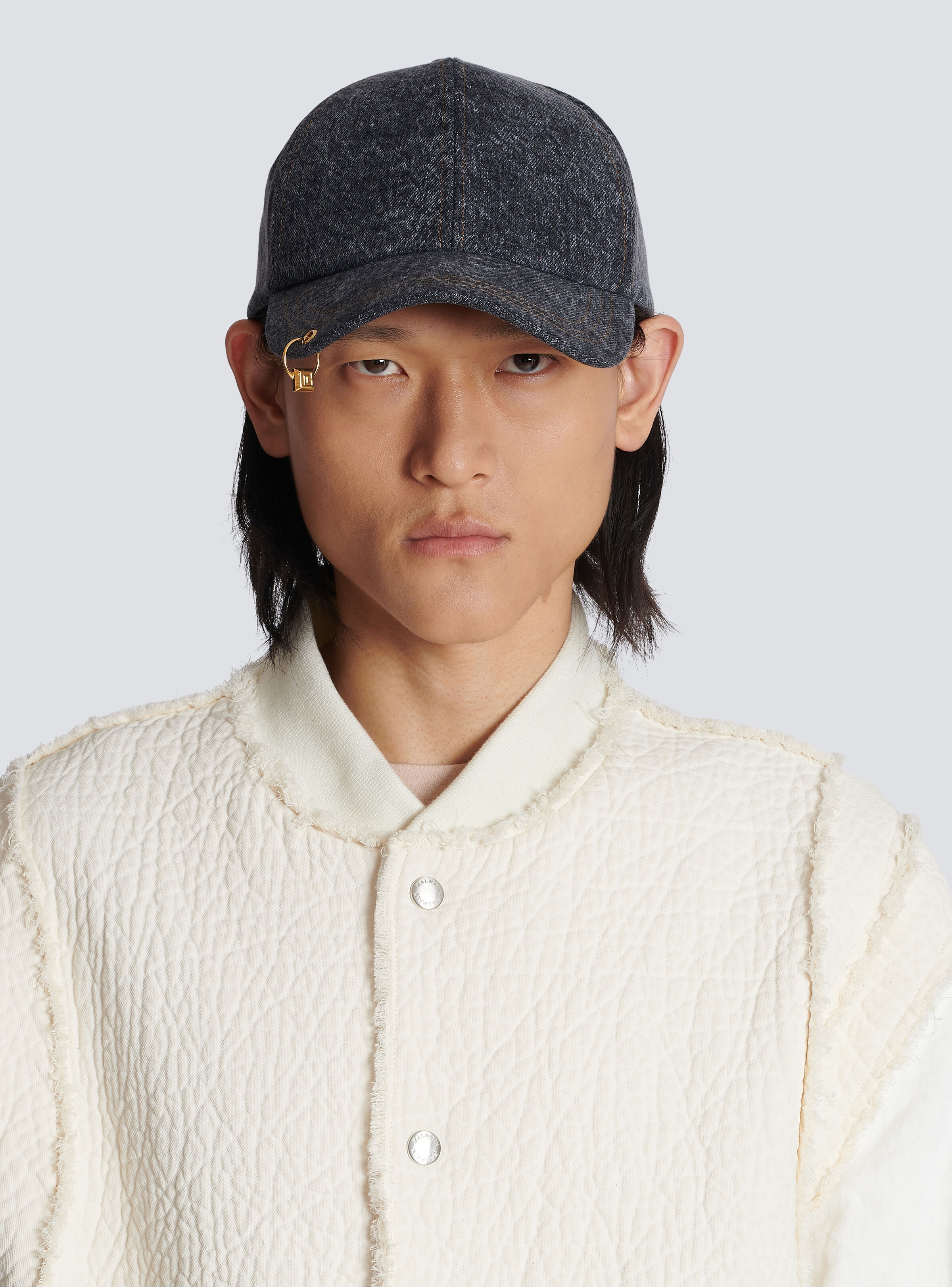 Denim cap with PB pendant - 2