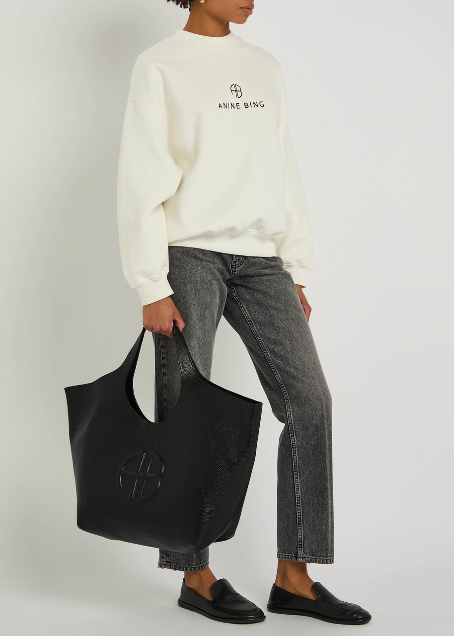 Anine Bing Lili Logo-embossed Leather Tote - 5