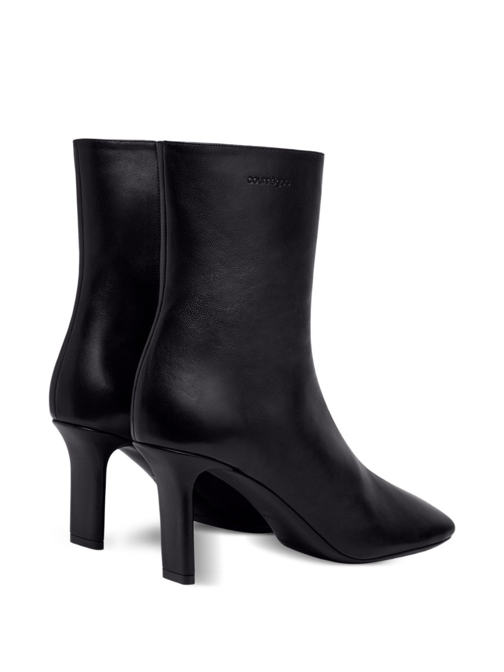 leather square-toe ankle boots - 4
