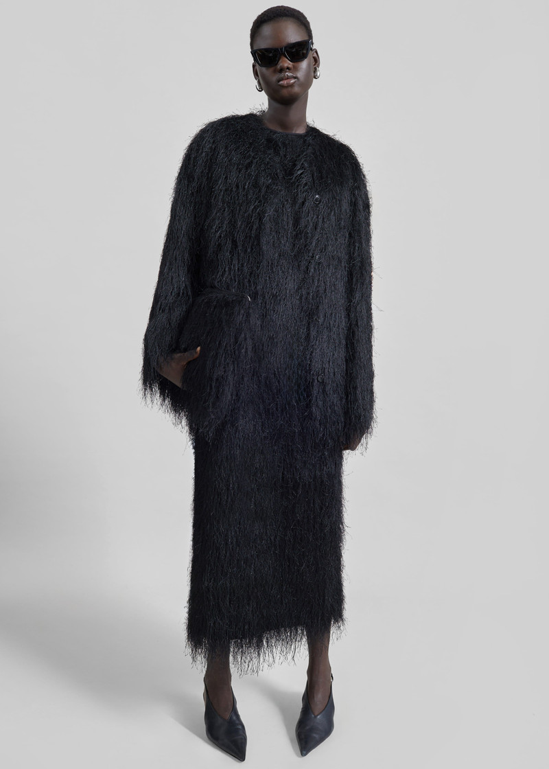 Loulou de Saison Tiwa Fringed Maxi Dress - Black 9