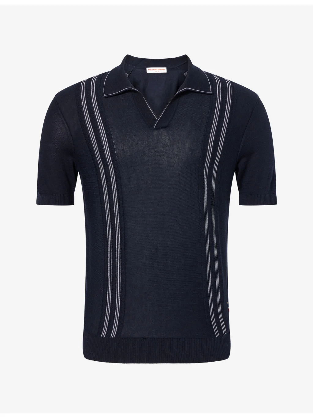 Horton Contrast-Stripe Silk-Blend Polo Shirt - 1