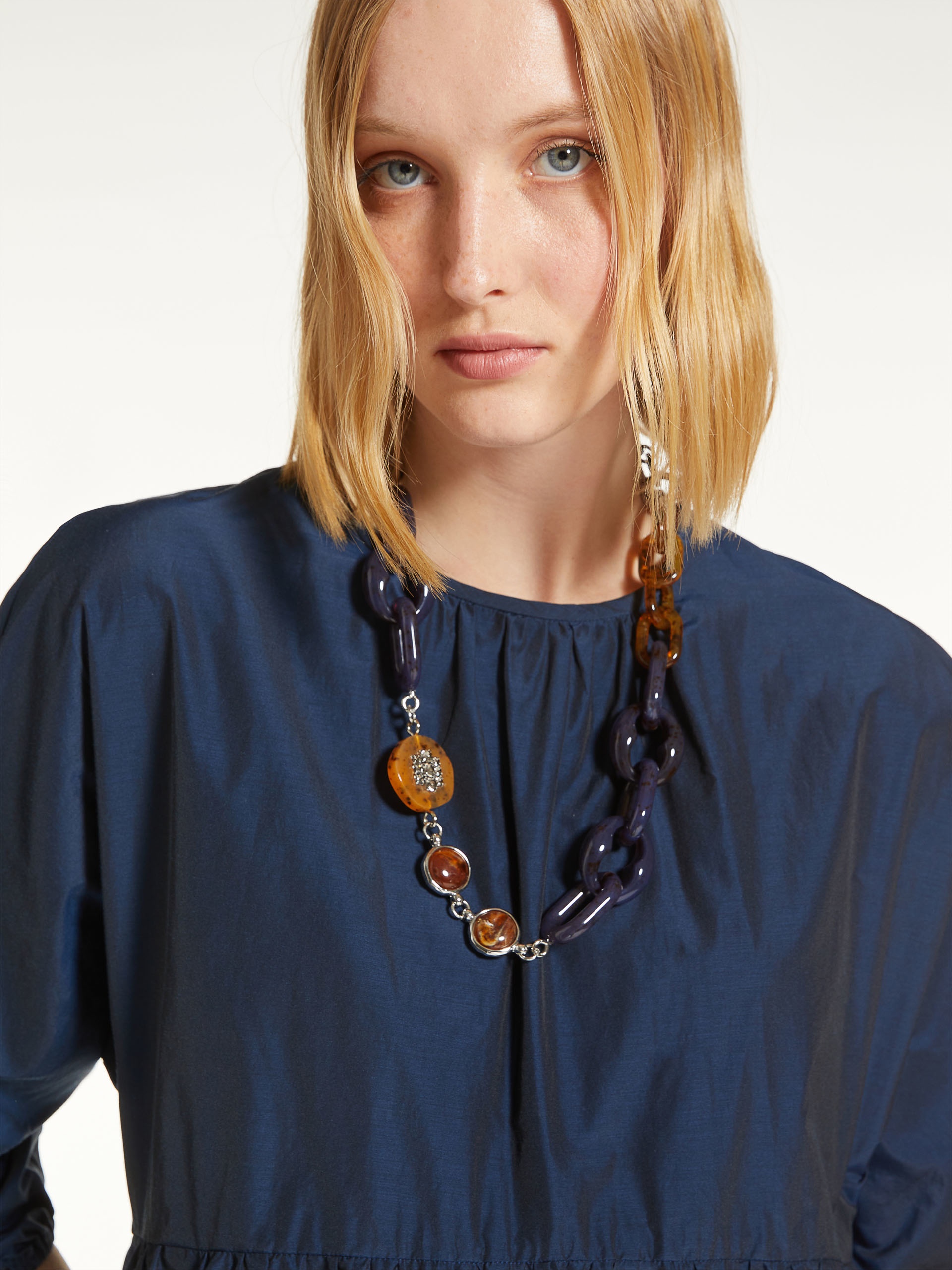 BRENTA Resin and chaton-adorned chain necklace - 3