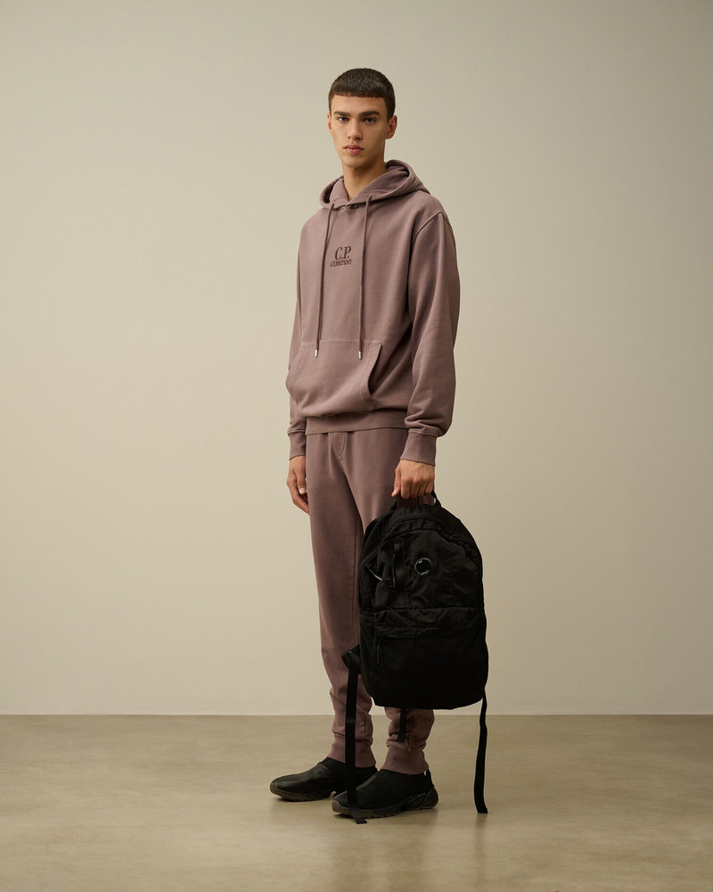 Brushed and Emerized Diagonal Fleece Logo Hooded Sweatshirt 5