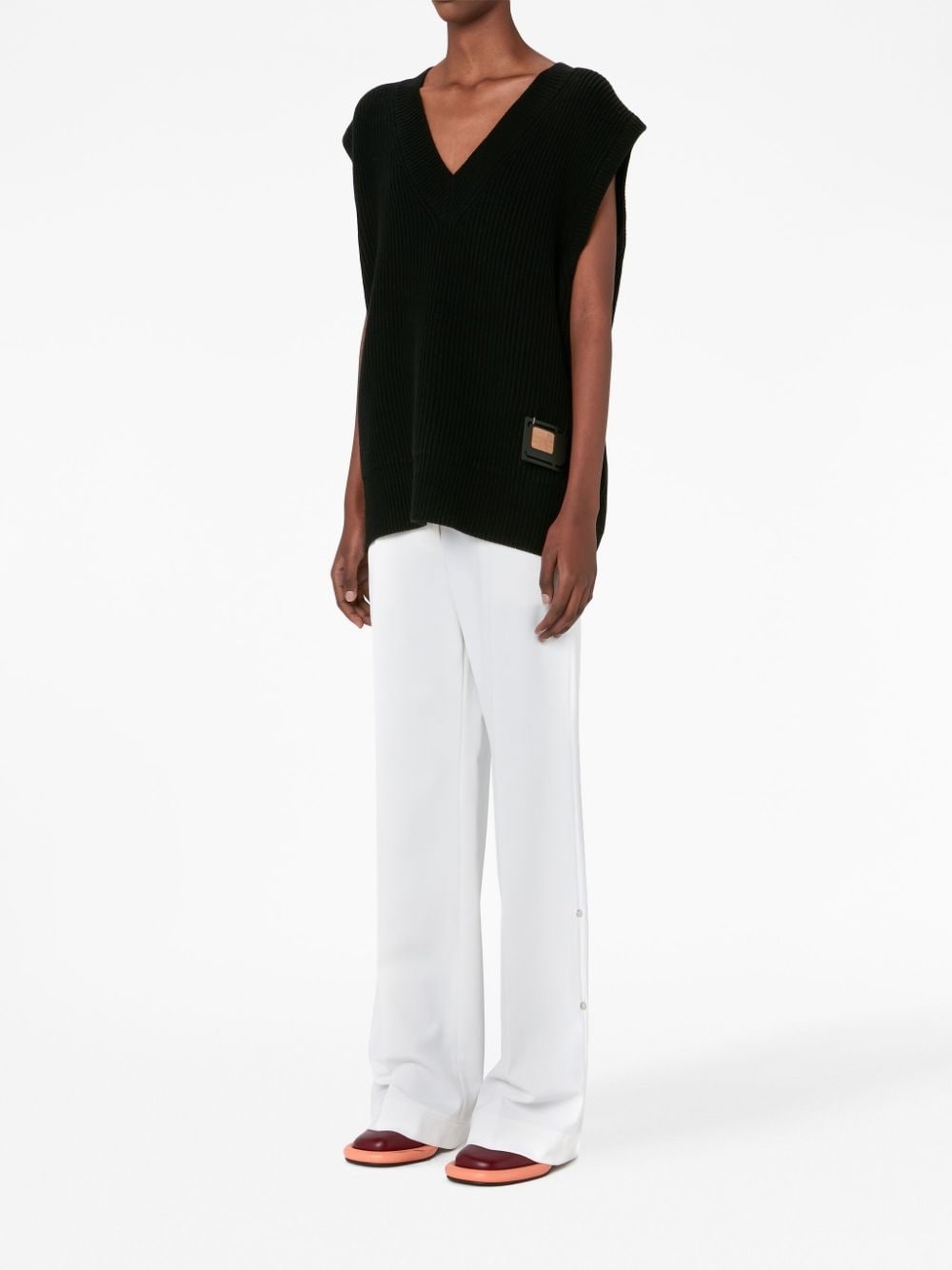 Sim Card V-neck merino vest - 2