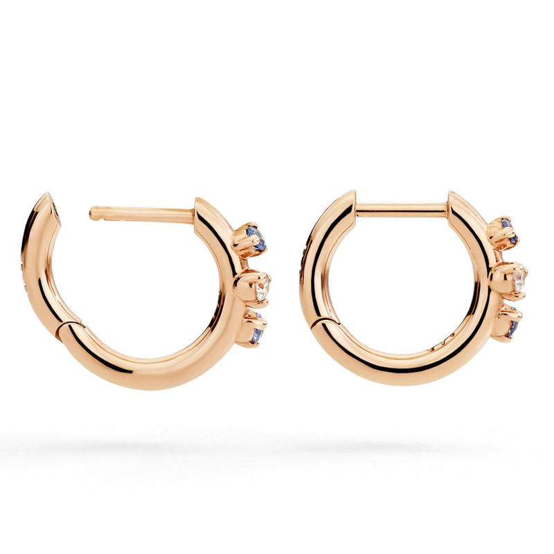 DoDo ROSE GOLD, SAPPHIRE & DIAMOND HOOP EARRINGS outlook