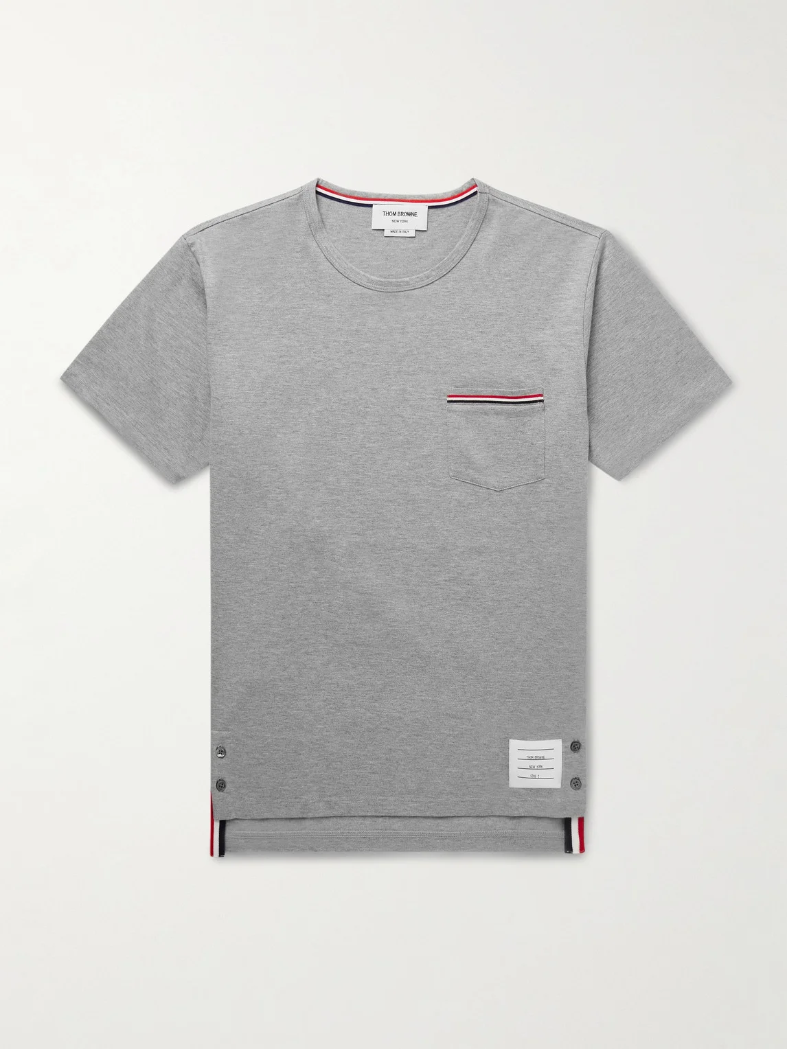 Slim-Fit Grosgrain-Trimmed Cotton-Jersey T-Shirt - 1