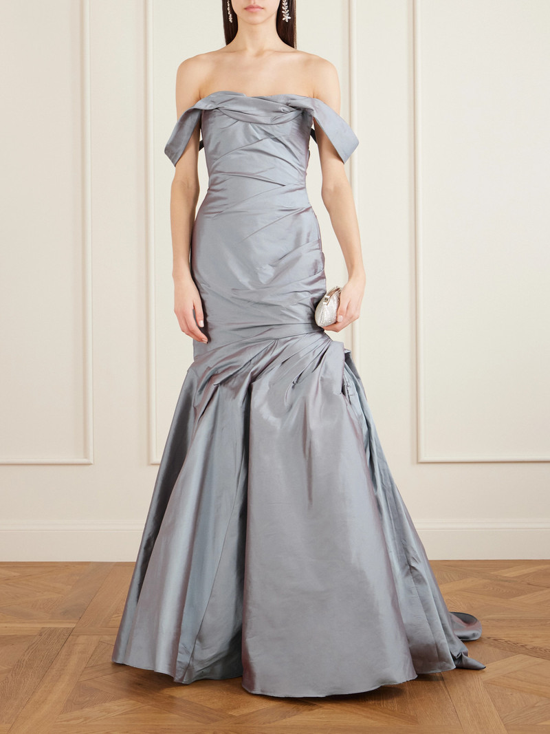 MARMAR HALIM One-shoulder Gathered Taffeta Gown outlook