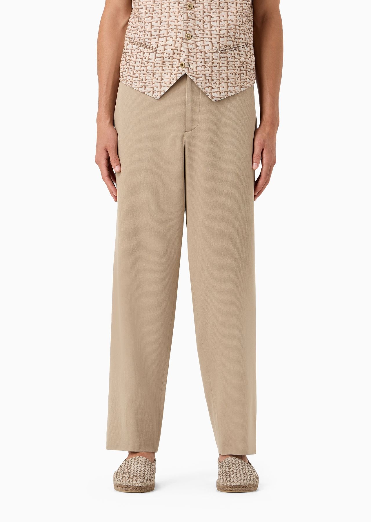 Two-dart, airbrushed linen trousers - 2