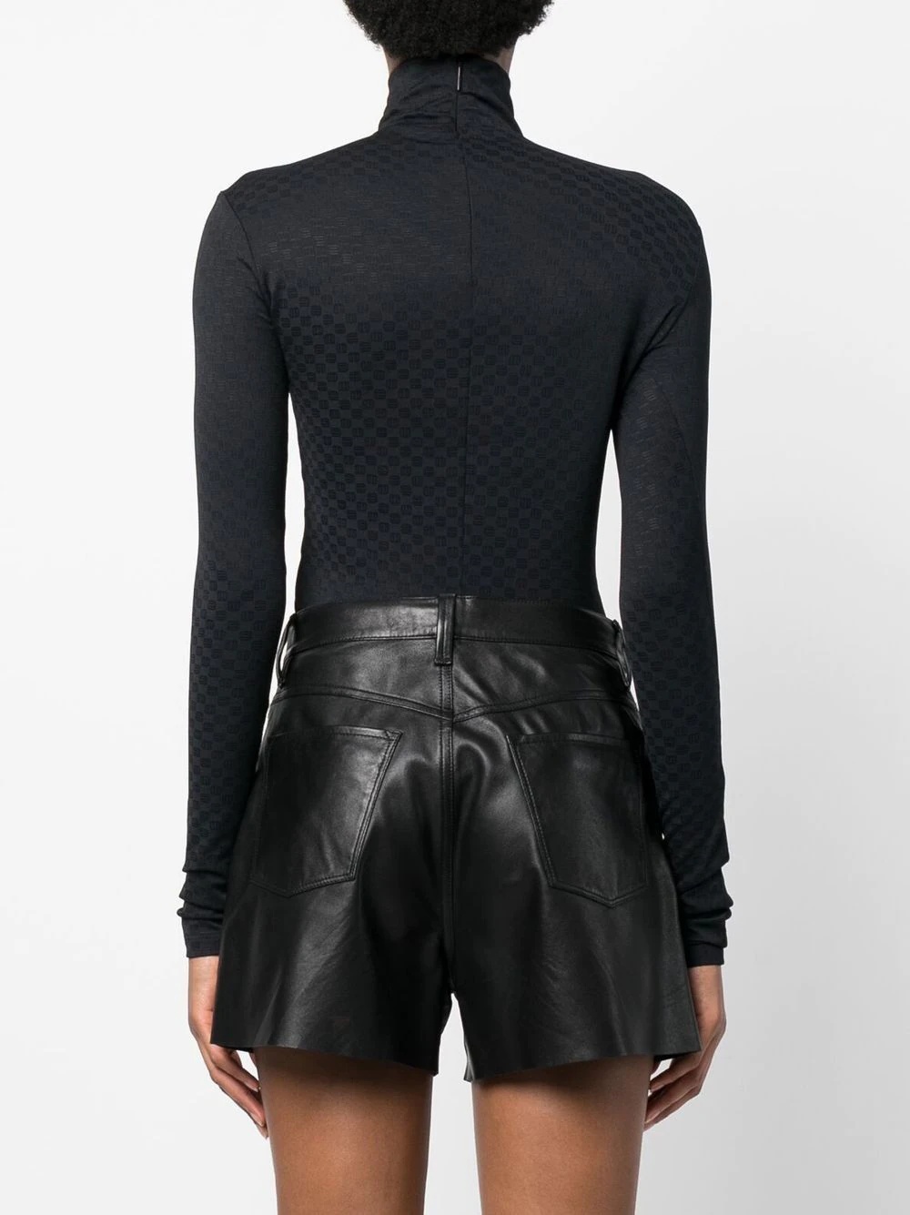 jacquard turtleneck top - 4