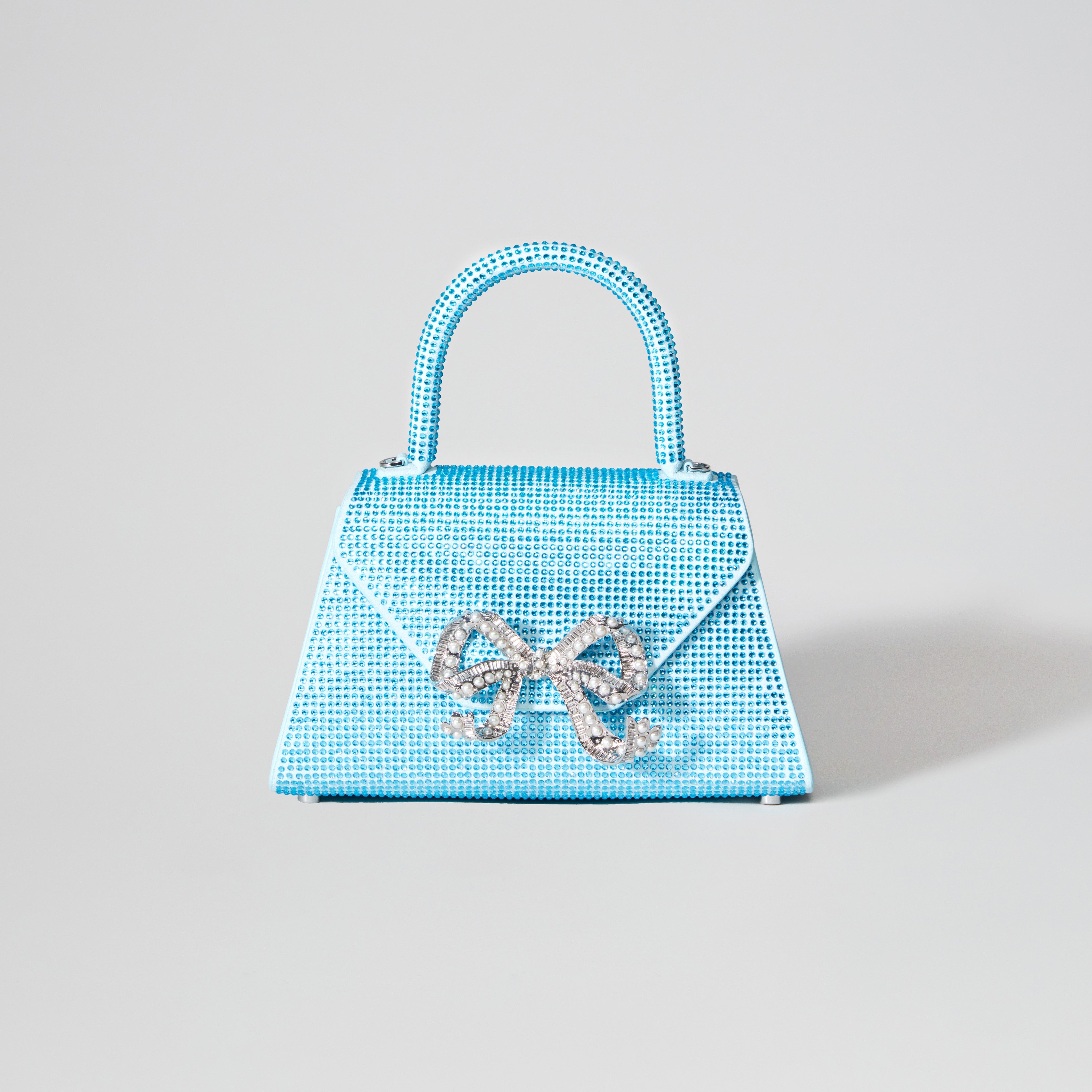 Blue Rhinestone Bow Envelope Mini Bag - 1