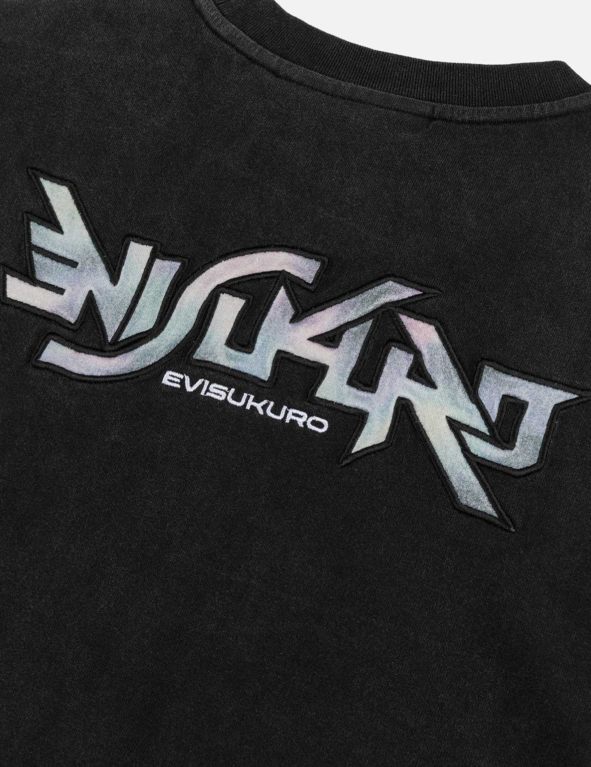 EVISUKURO Embroidery Washed Relax Fit T-shirt - 4