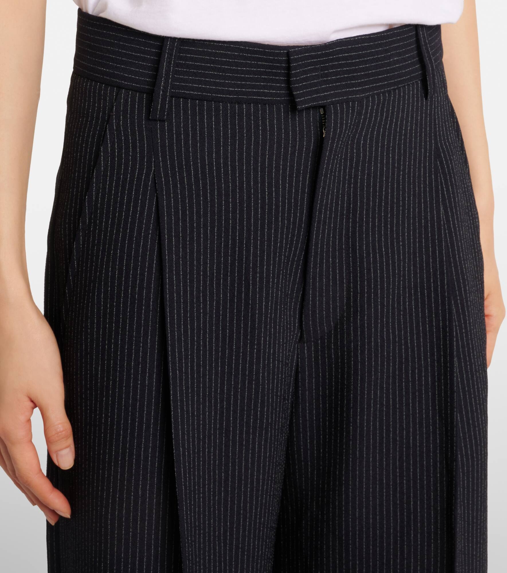 Romina striped crêpe wide-leg pants - 4