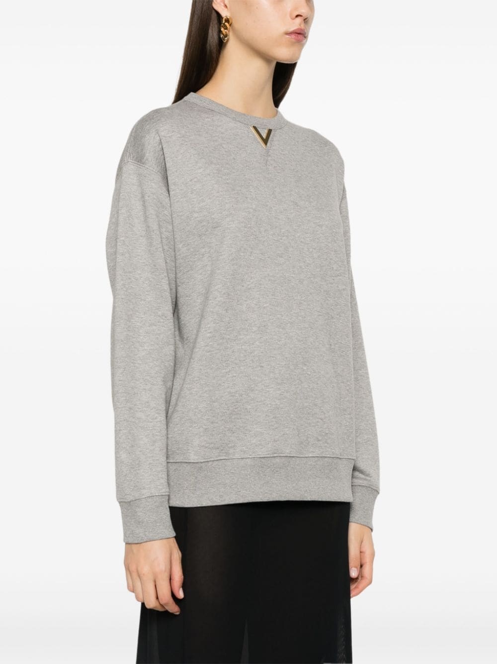 V logo plaque sweatshirt - 3