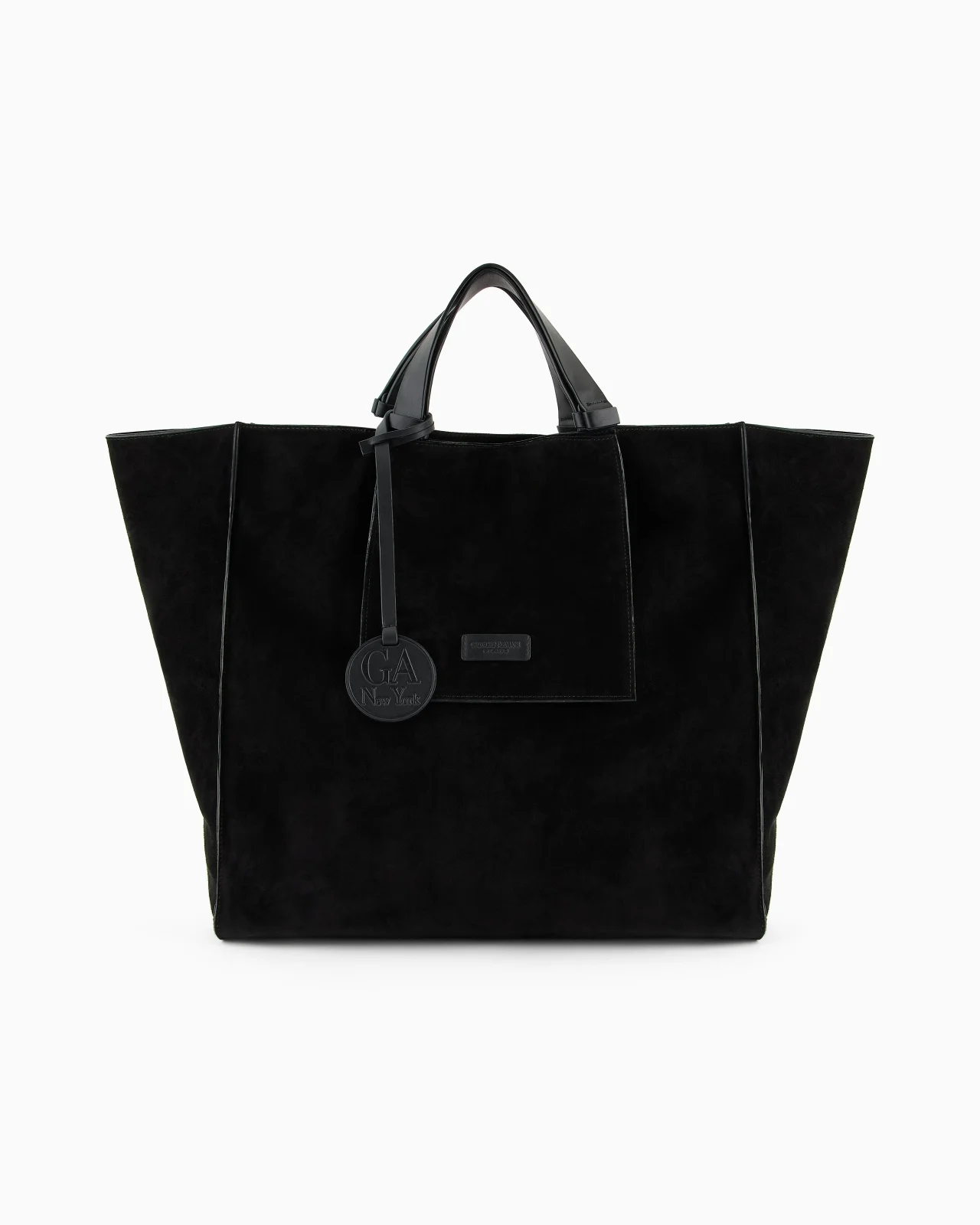 Suede and leather shopper bag - 1