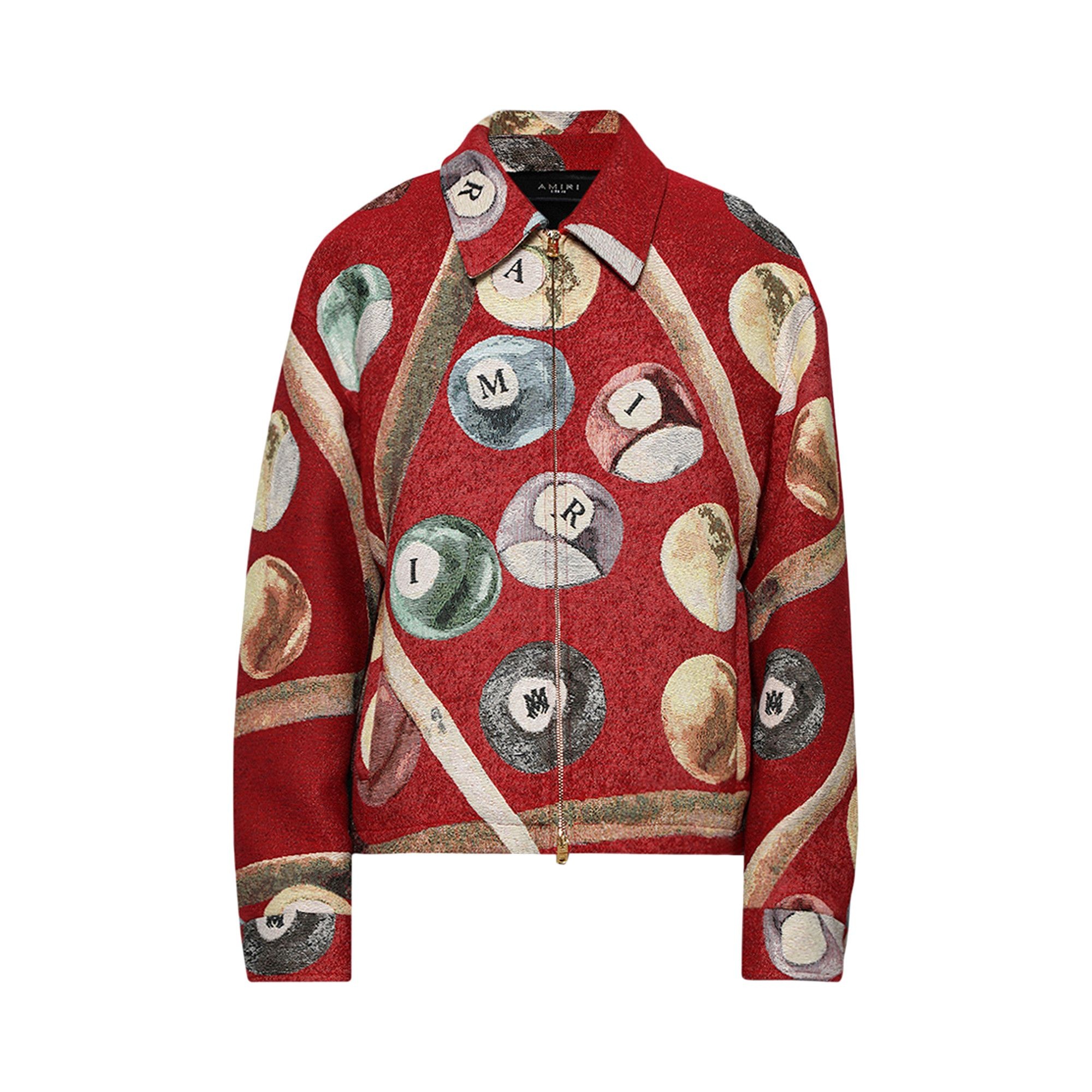 Amiri Billiards Tapestry Blouson 'Deep Red' - 1