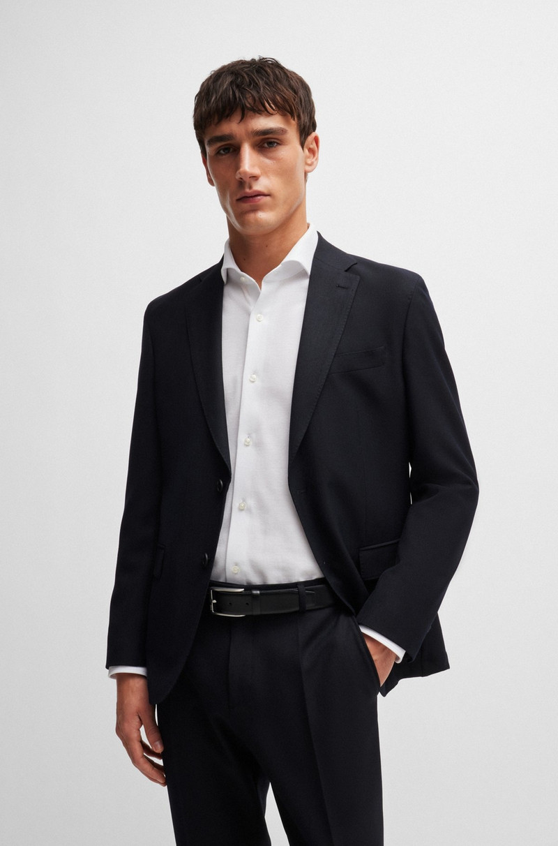 SLIM-FIT SUIT IN MICRO-PATTERNED PERFORMANCE FABRIC 6