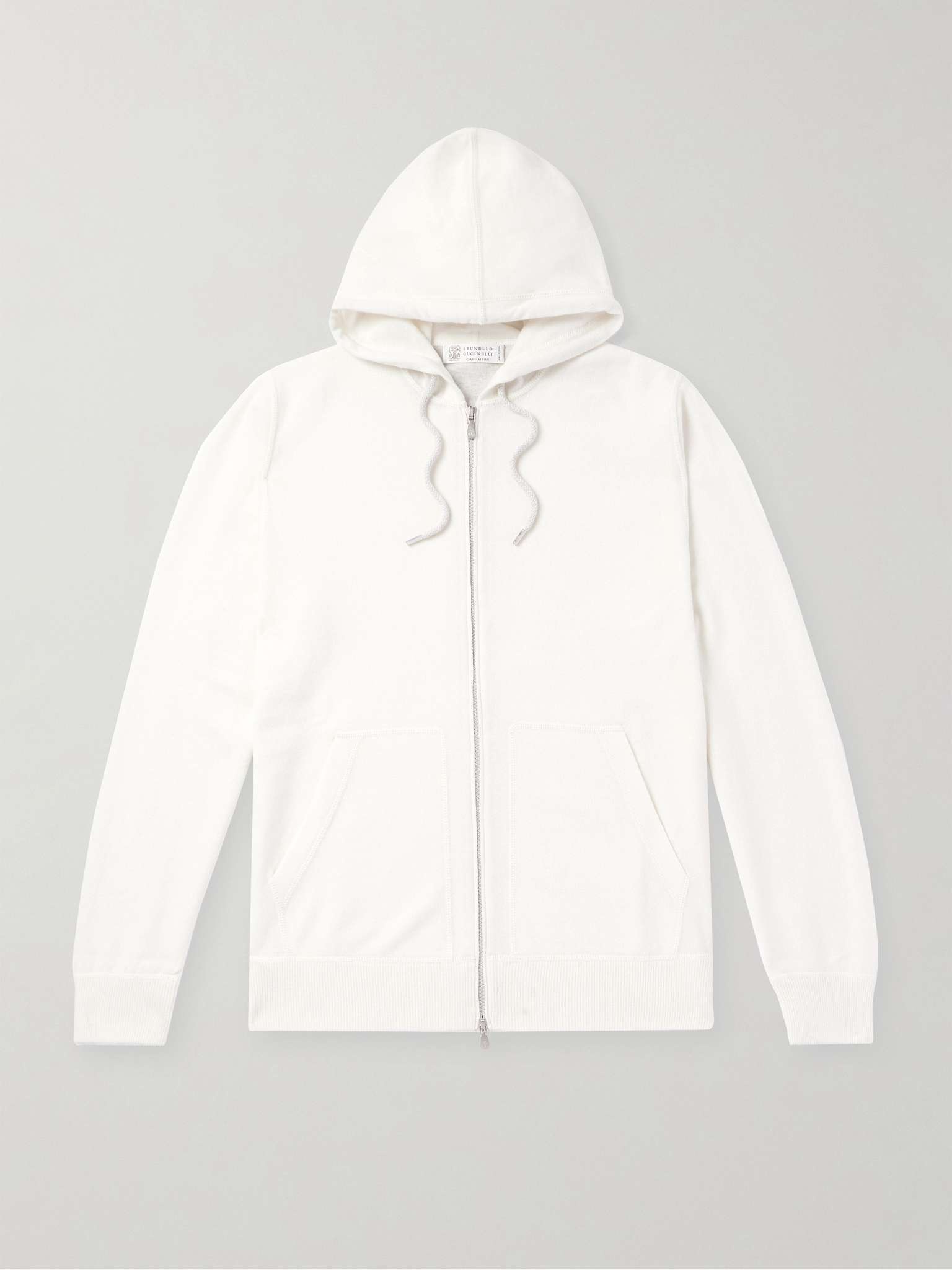 Ribbed Cashmere Zip-Up Hoodie - 1