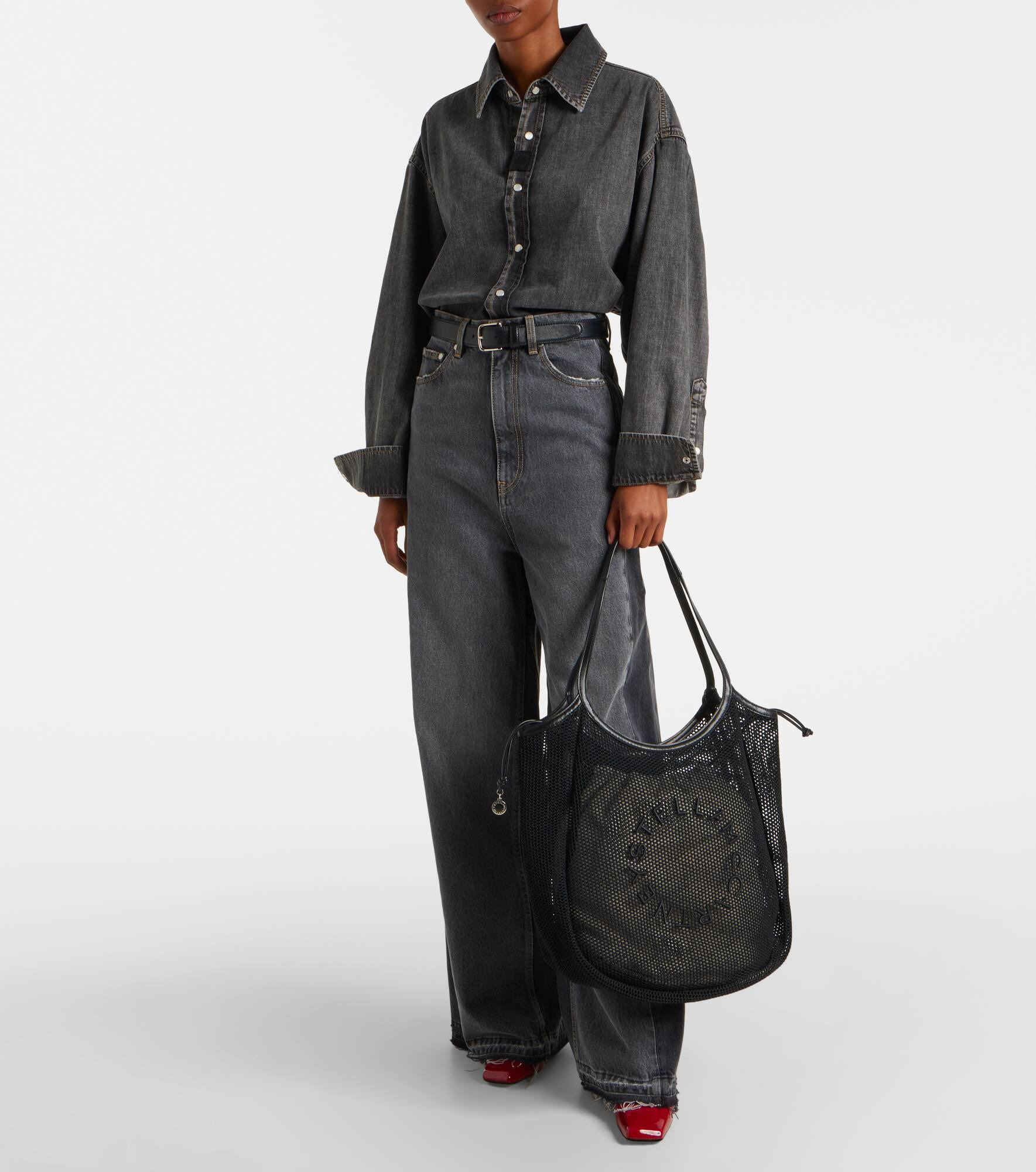 Logo mesh and canvas tote bag - 5
