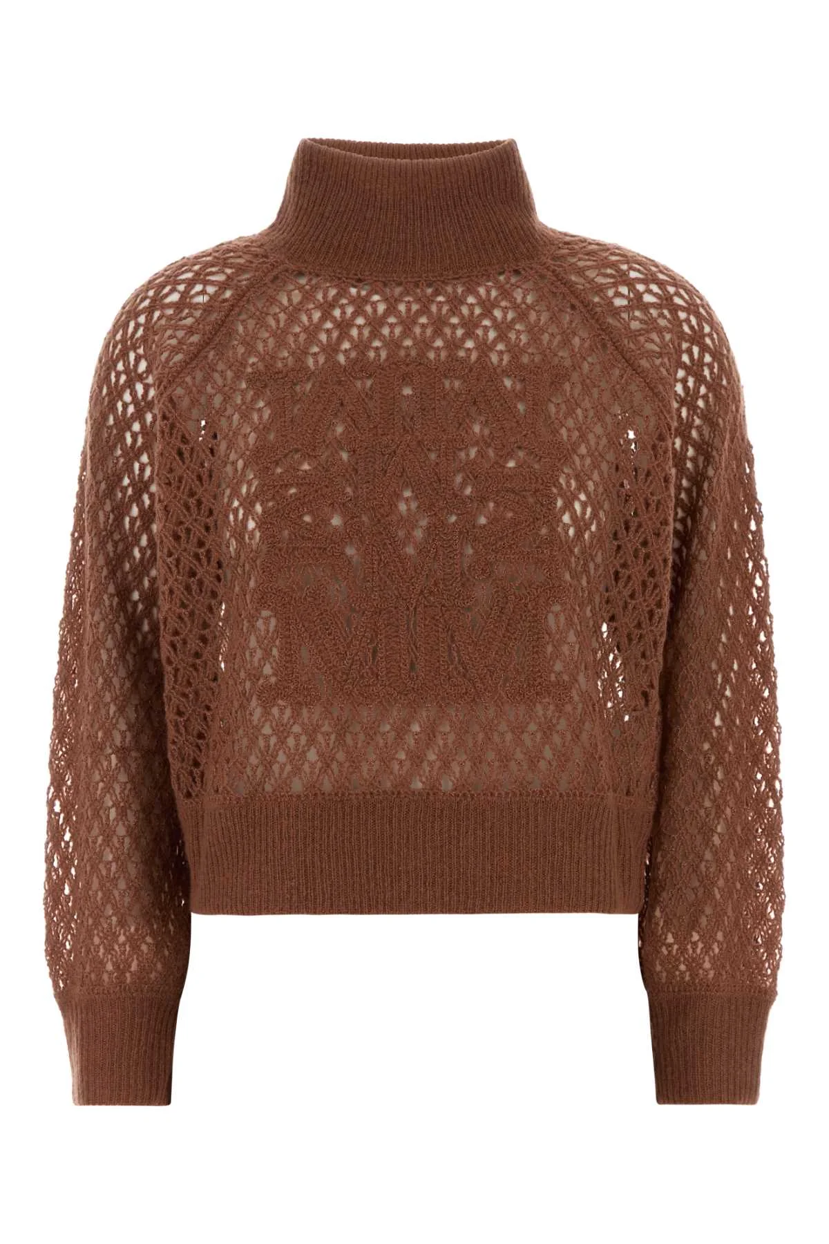 Max Mara Women Antiqued Pink Crochet Faglia Sweater - 1