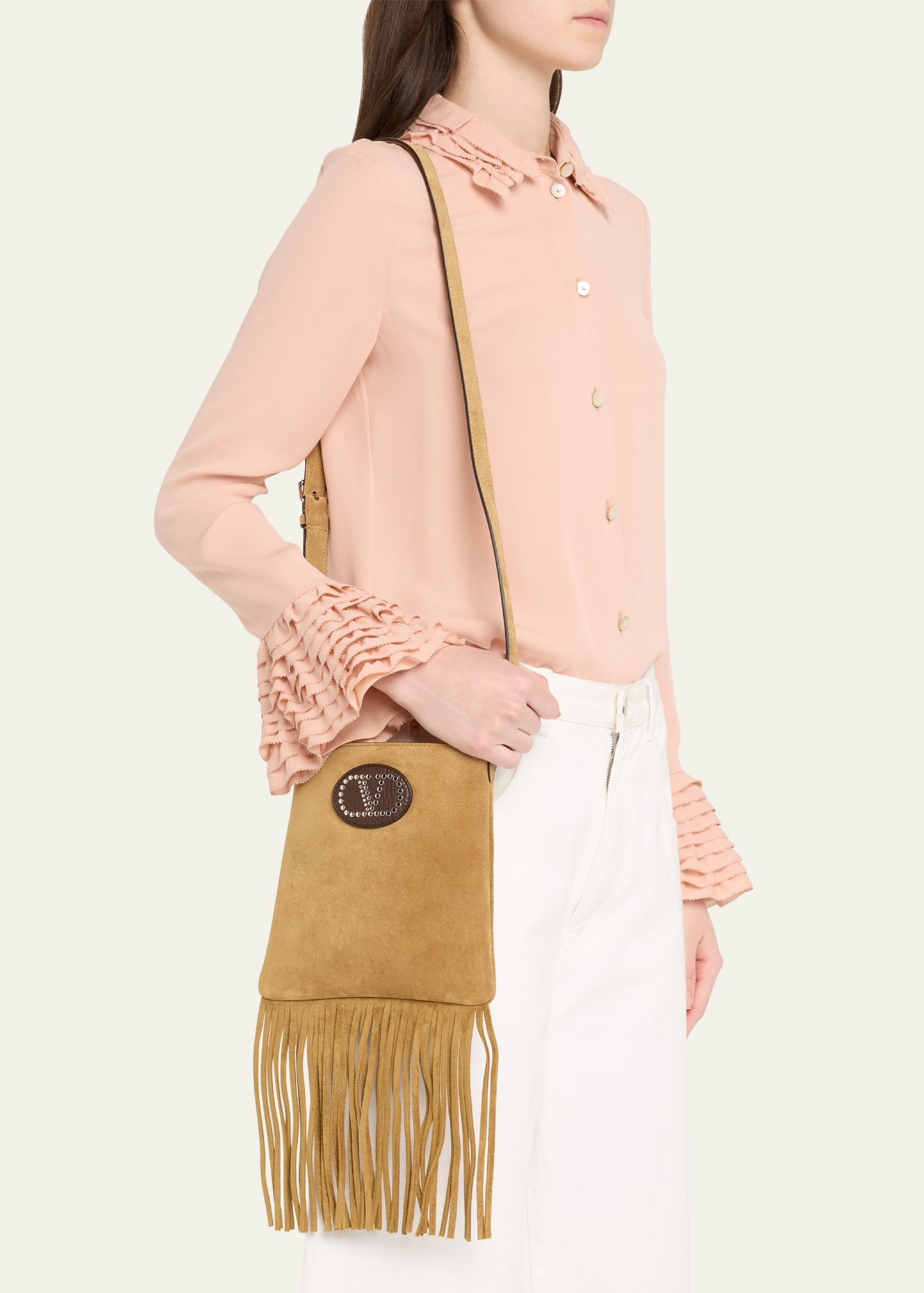 Nellcote Fringe Suede Crossbody Bag - 2
