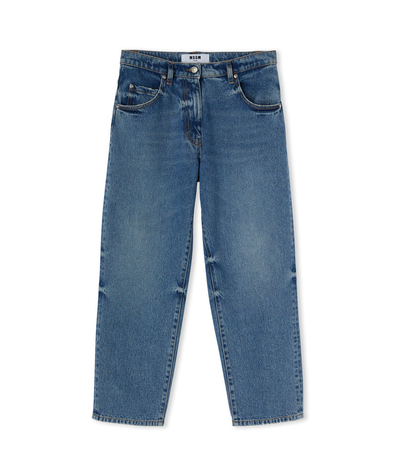 Solid color jeans with straight legs - 1
