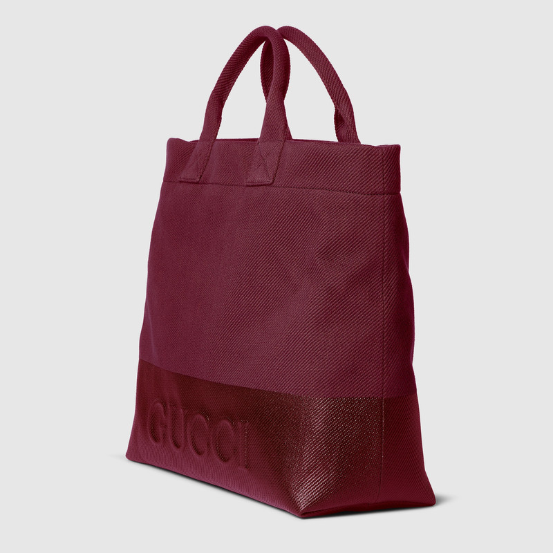 GUCCI Canvas tote bag with embossed detail outlook