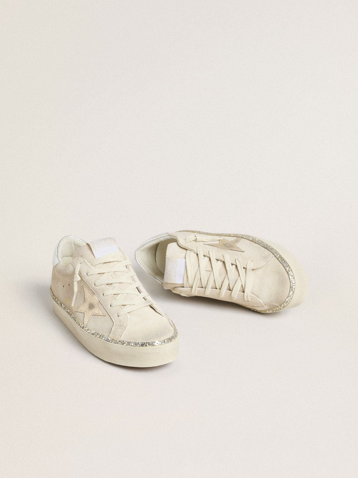 Hi Star in suede with silver metallic leather star and heel tab - 2