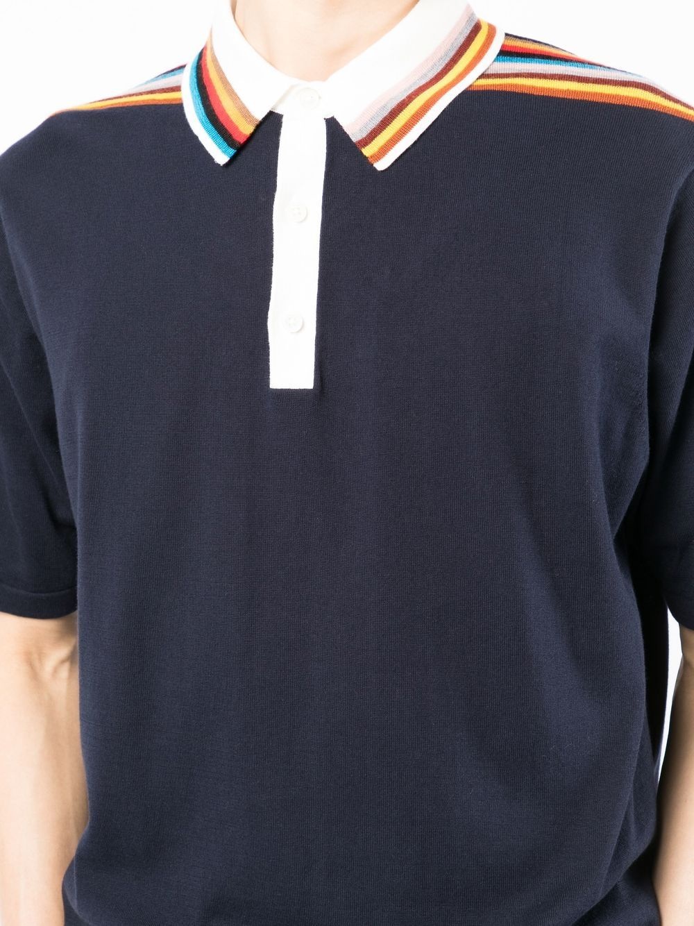 stripe-detail polo shirt - 5